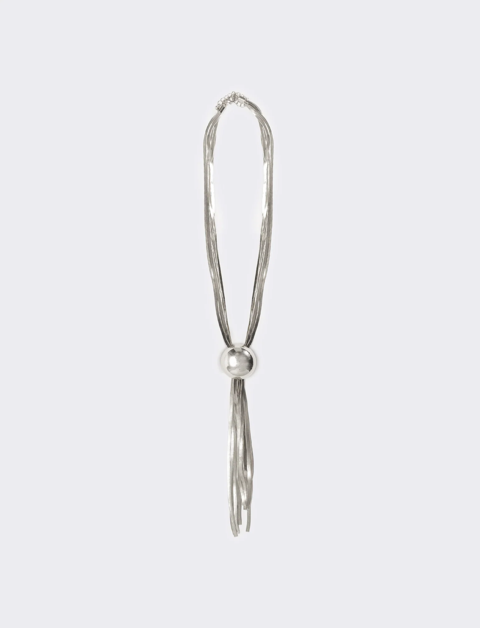 Collana saliscendi con catenine schiacciate - Argento