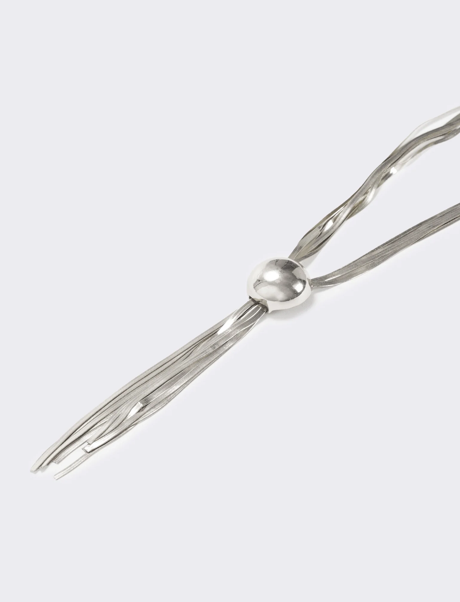 Collana saliscendi con catenine schiacciate - Argento - Image 2