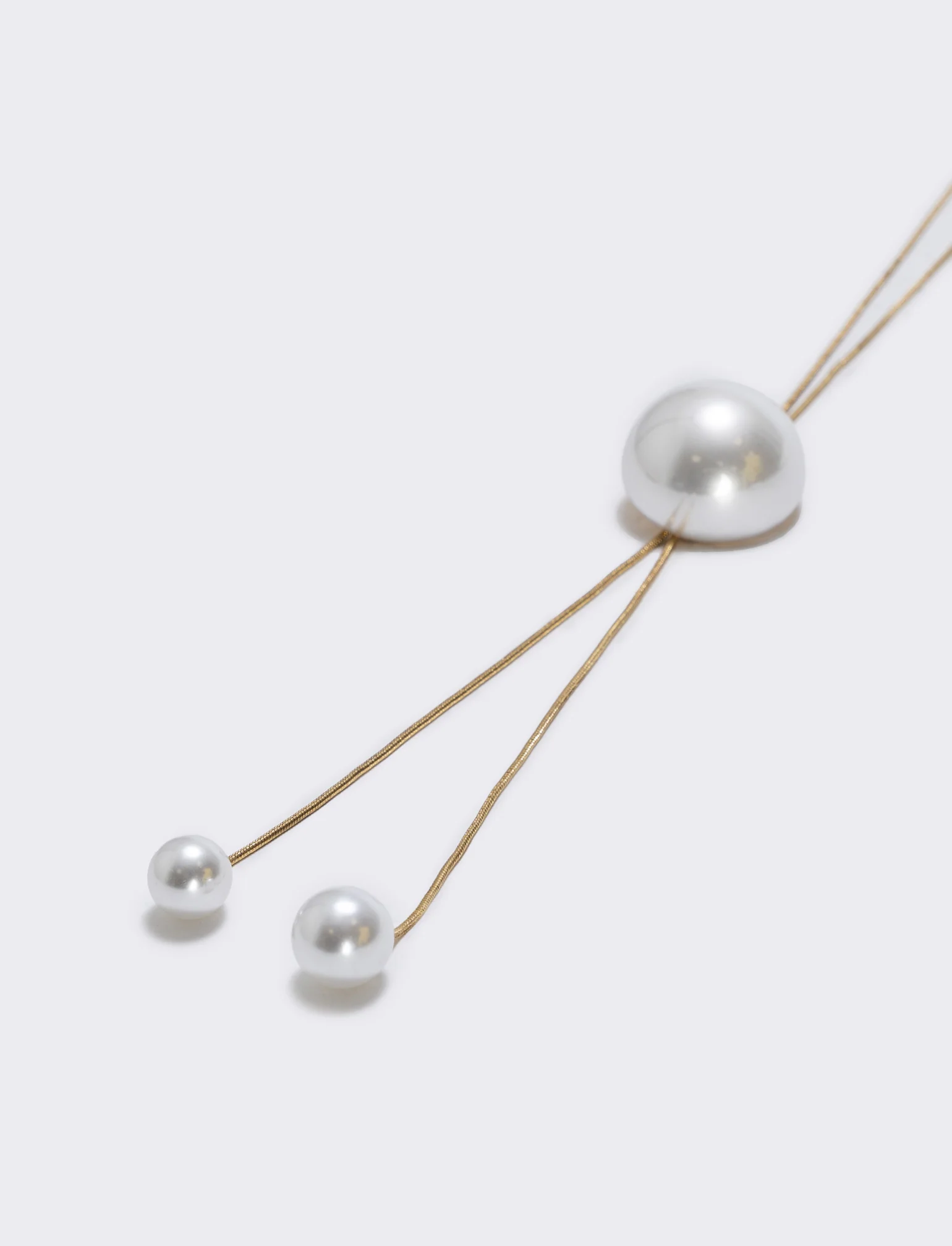 Collana saliscendi con mezza perla elegante - Argento - Image 2