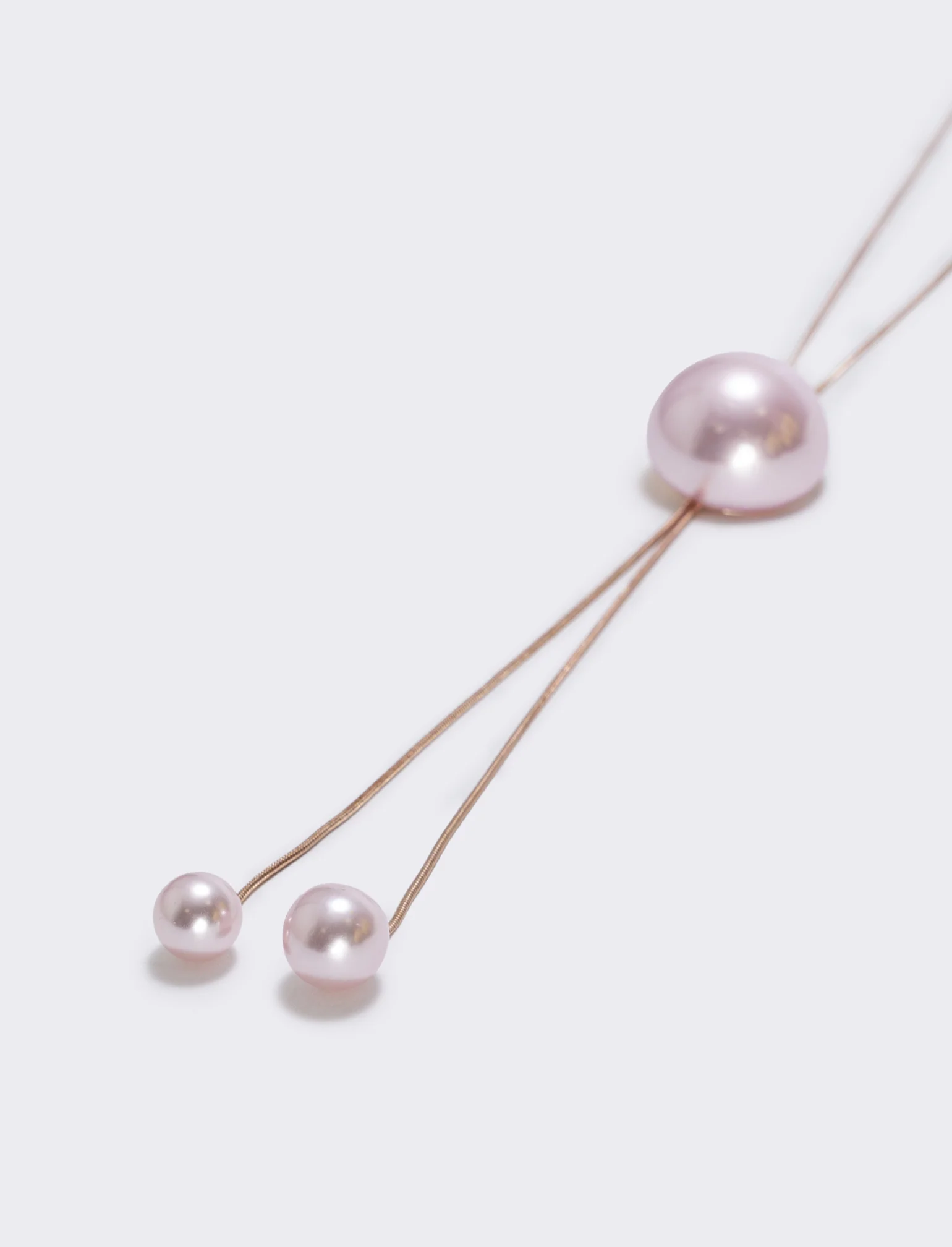 Collana saliscendi con mezza perla elegante - Oro rosa - Image 2