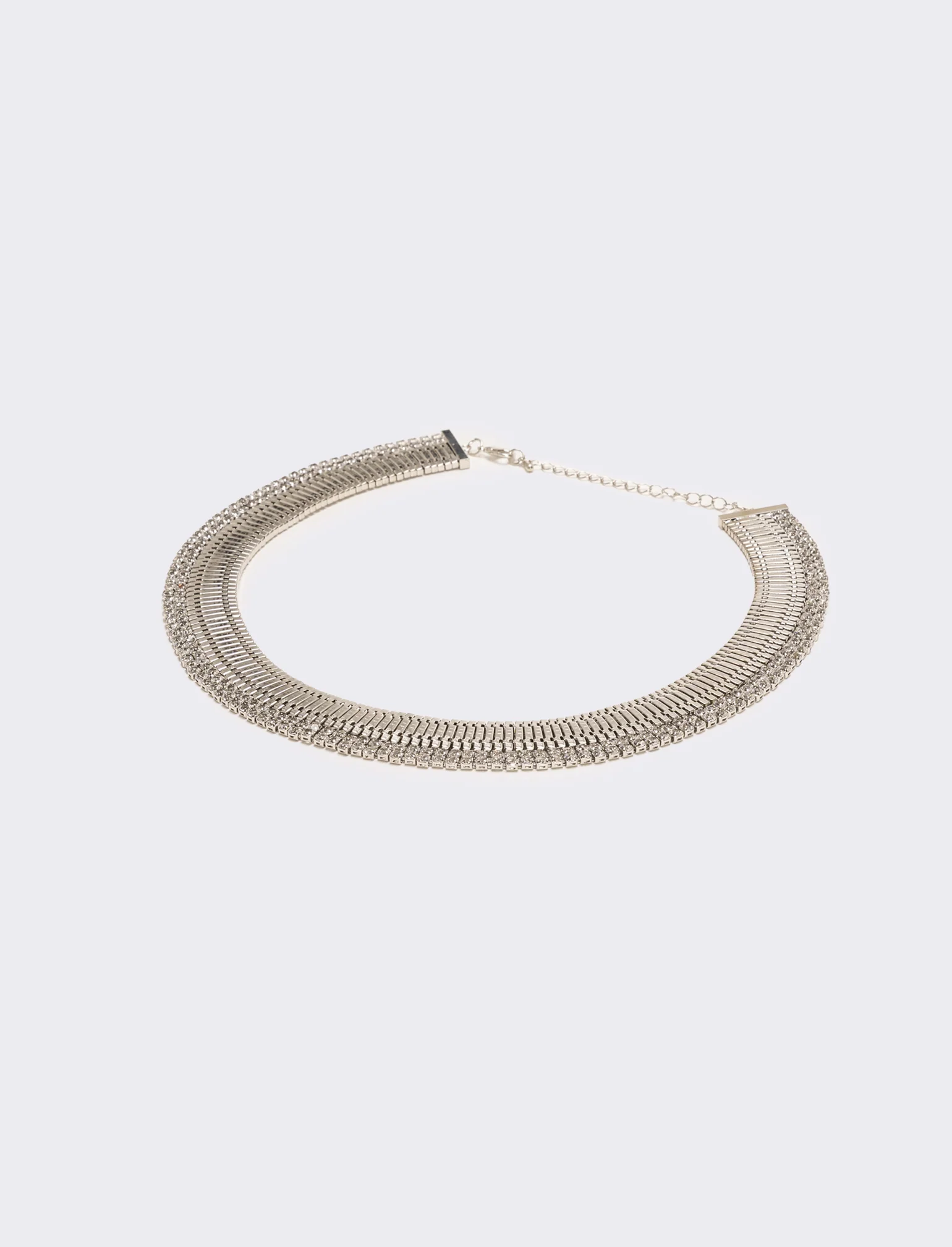 Collana snake semirigida con strass - Argento - Image 6