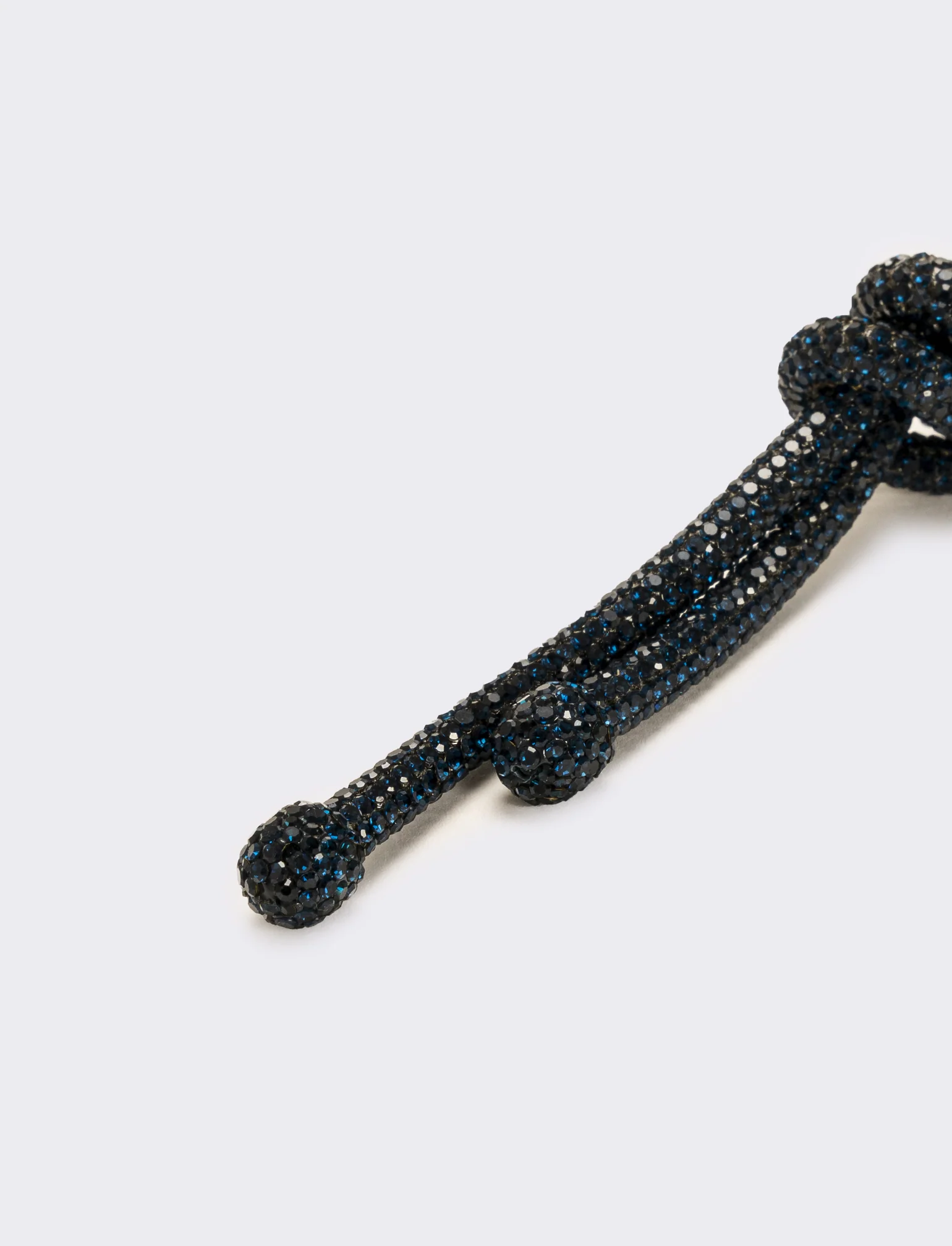Collana strass lunga con nodo - Blu - Image 3