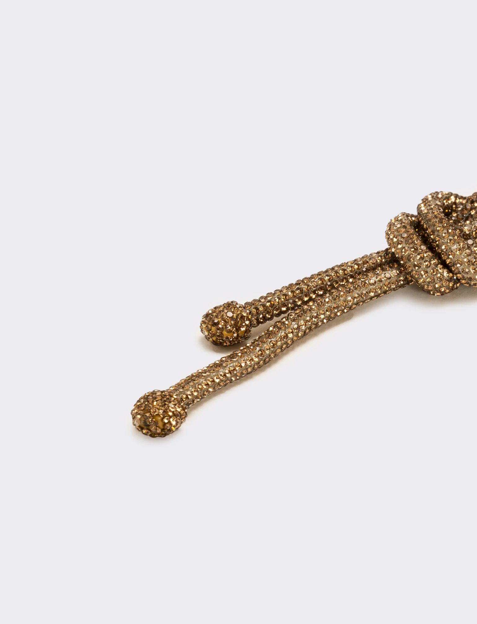 Collana strass lunga con nodo - Marrone - Image 3