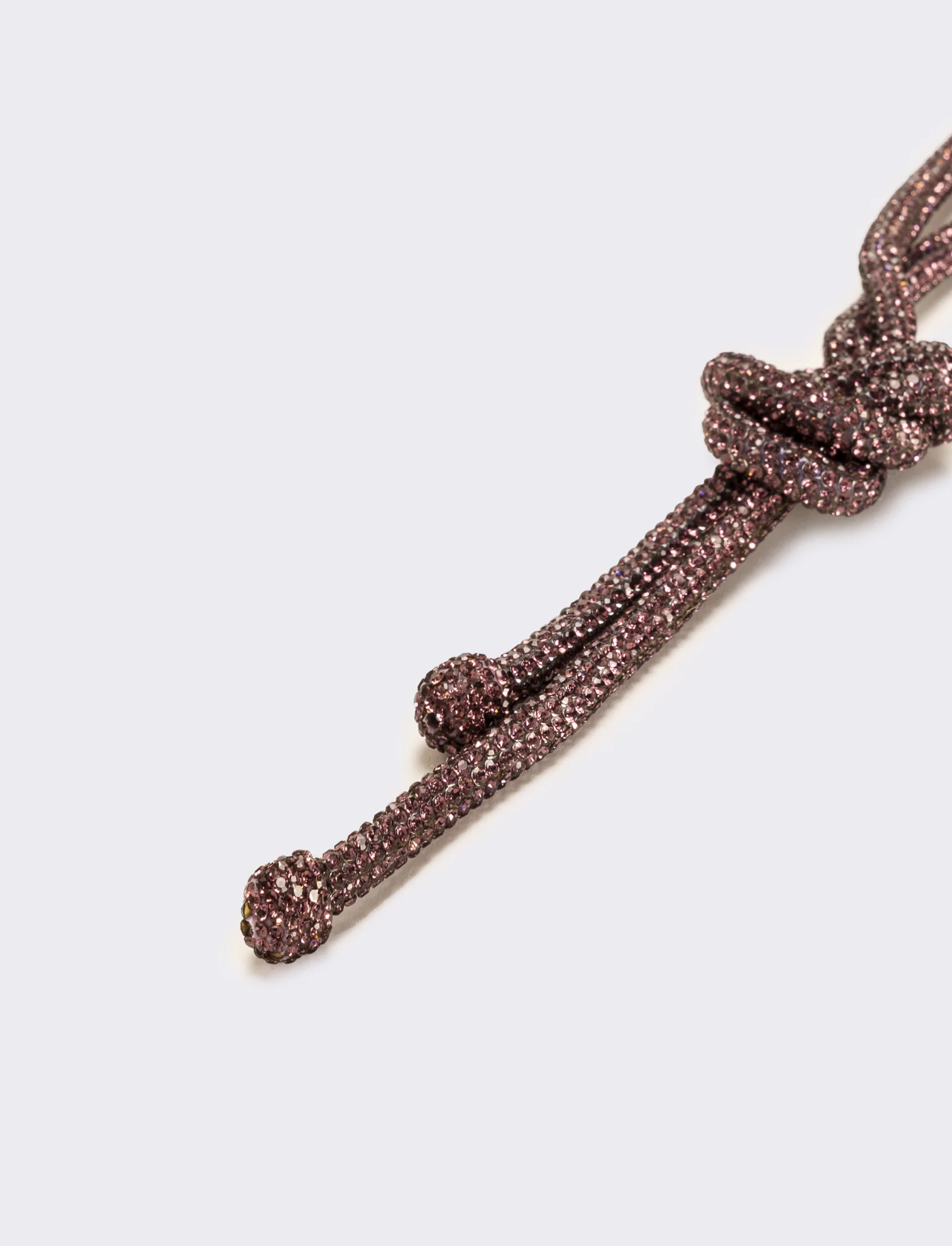 Collana strass lunga con nodo - Viola - Image 3