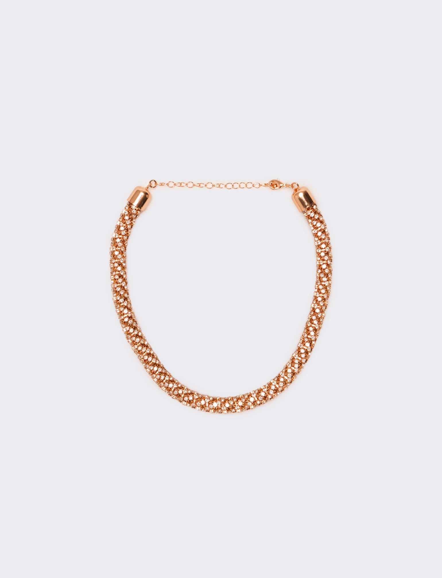 Collana tubolare strass - Oro rosa