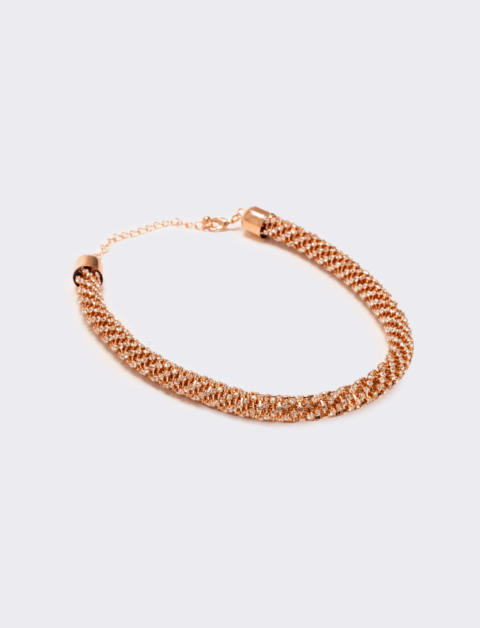 Collana tubolare strass - Oro rosa - Image 3