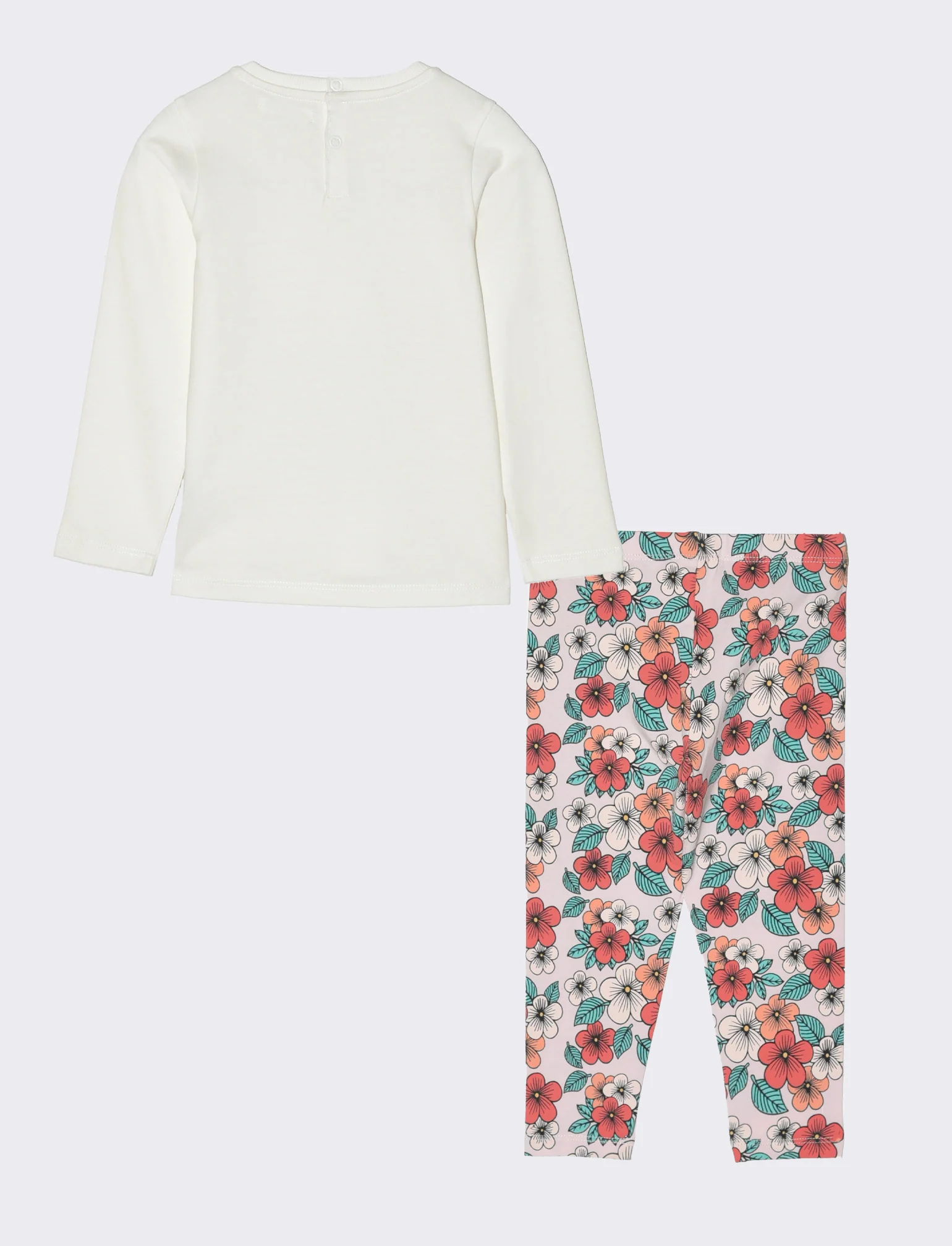 Completo 2 pezzi maglia e leggings da neonata - Bianco latte - Image 2