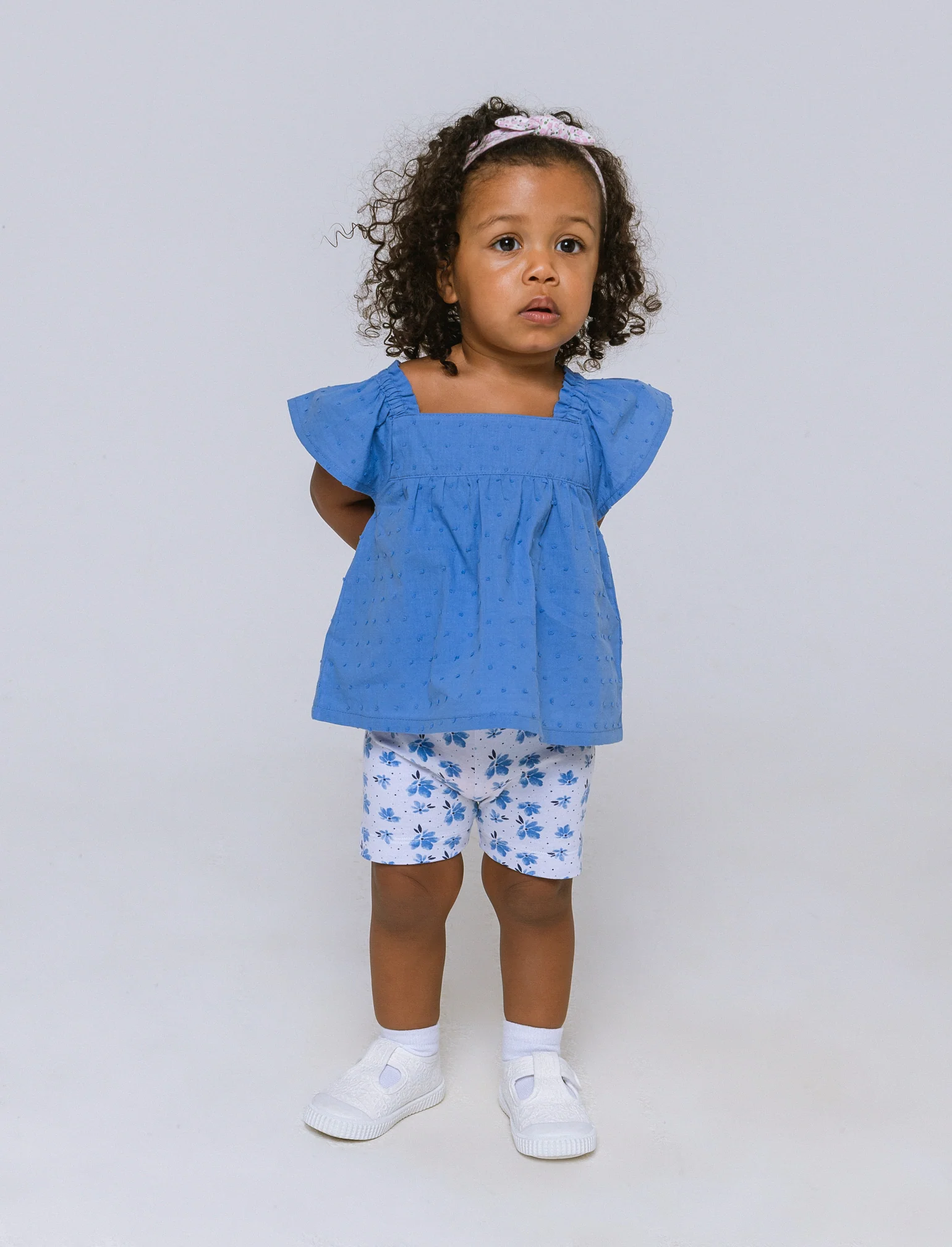 Completo canotta e shorts da neonata - Azzurro - Image 2