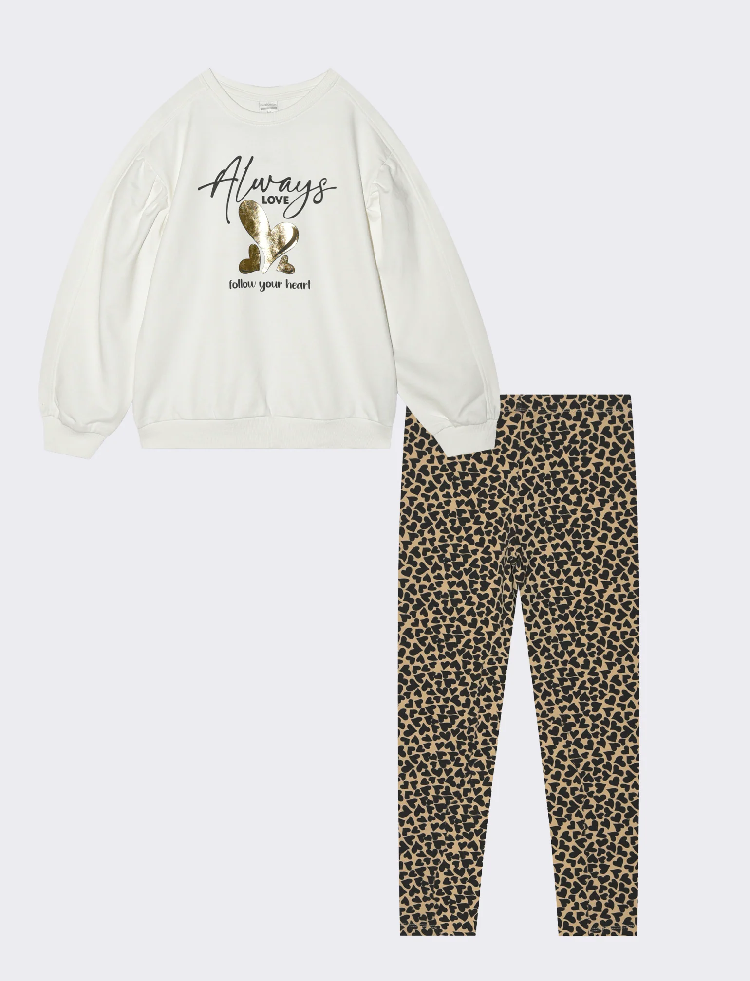 Completo con felpa e leggings. - Bianco latte - Image 2
