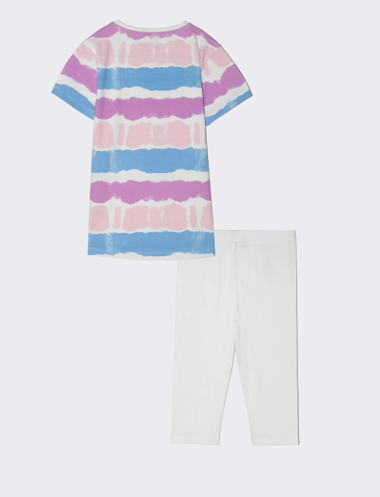 Completo con t-shirt e leggings da bambina - Bianco - Image 2