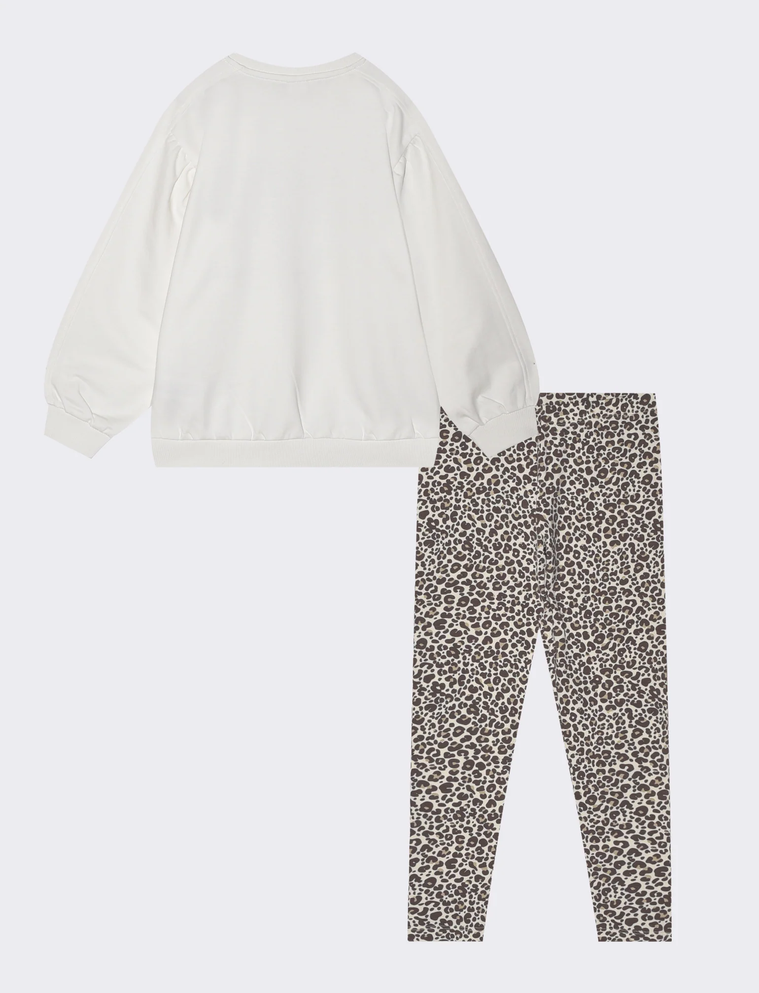 Completo felpa over size e leggings cotone - Bianco latte - Image 2