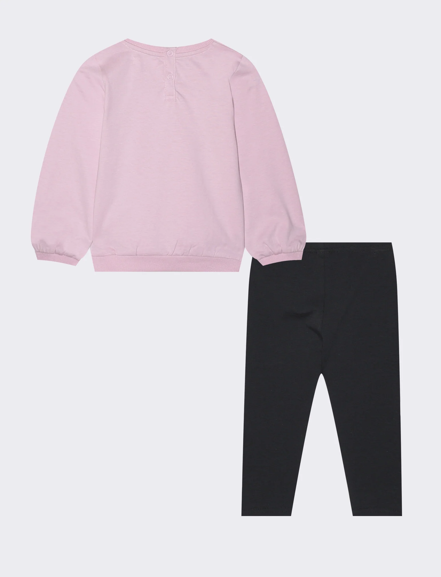 Completo maglia e leggins in jersey cotone - Rosa polvere - Image 2
