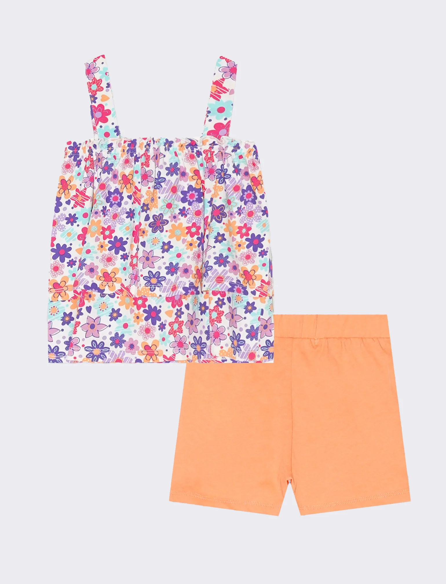 Completo top e shorts da neonata - Arancione - Image 2
