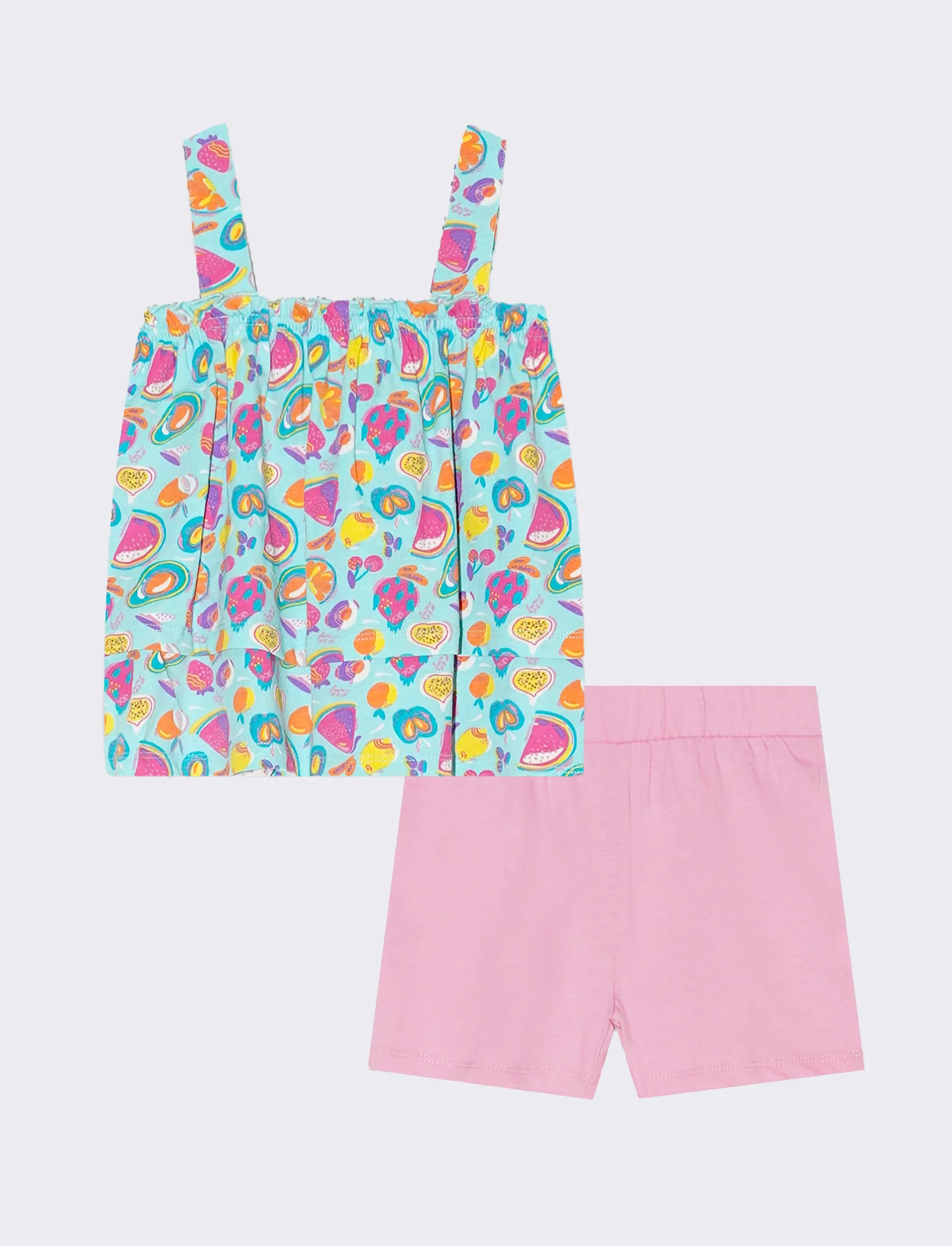 Completo top e shorts da neonata - Turchese