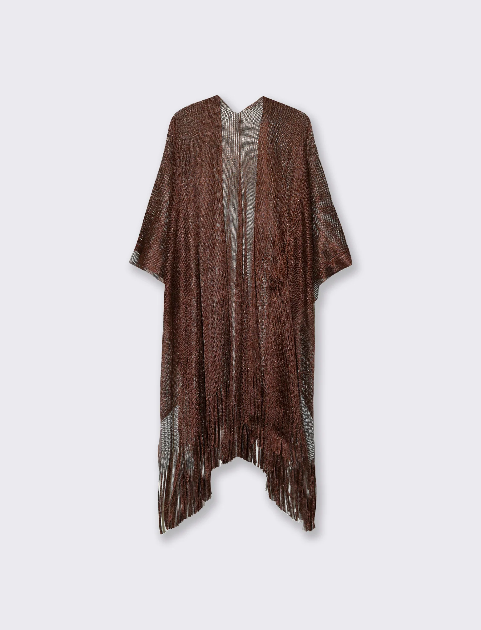 Copricostume donna in rete lurex aperto sul davanti - Bronzo - Image 2