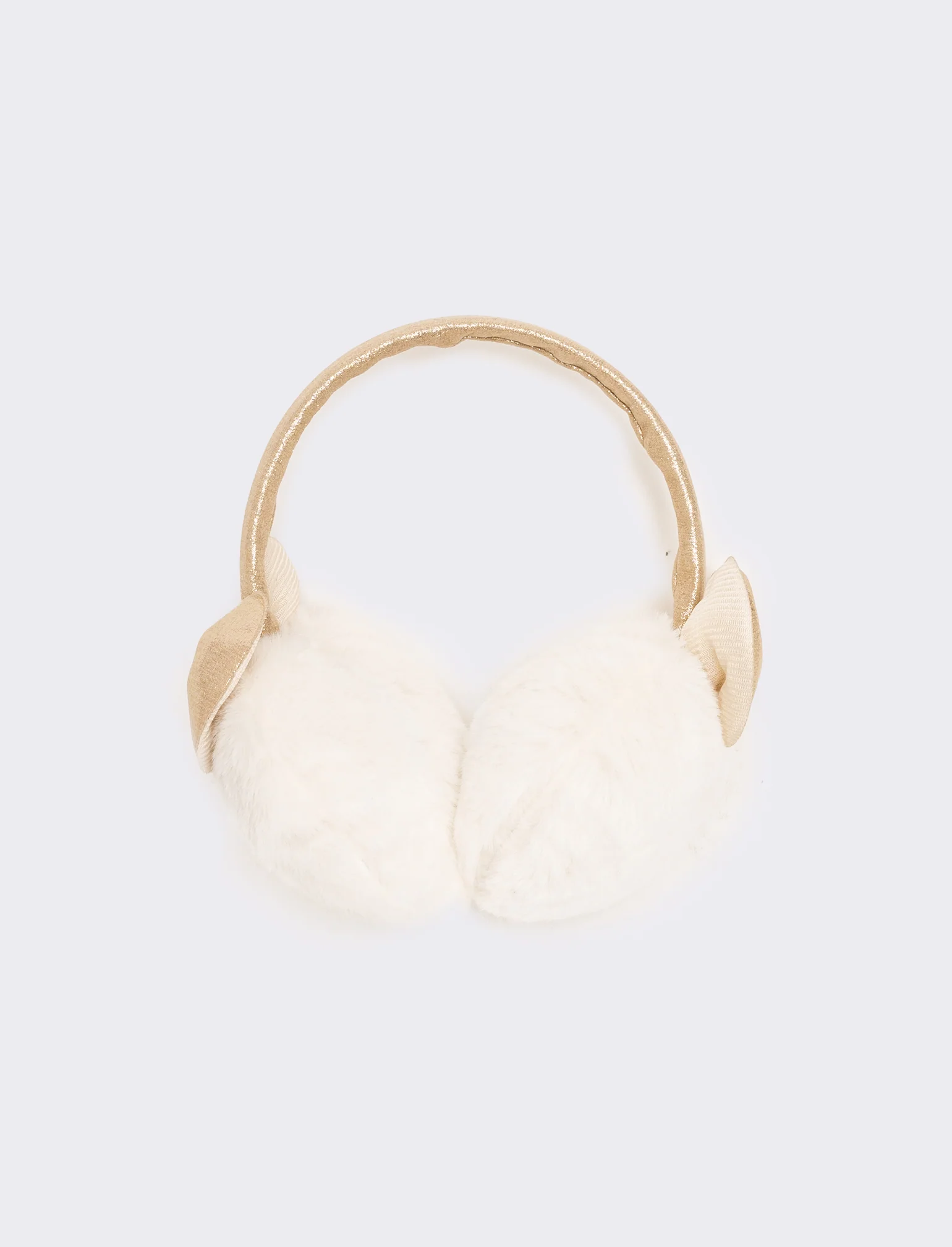Copriorecchie con fiocco bambina - Oro