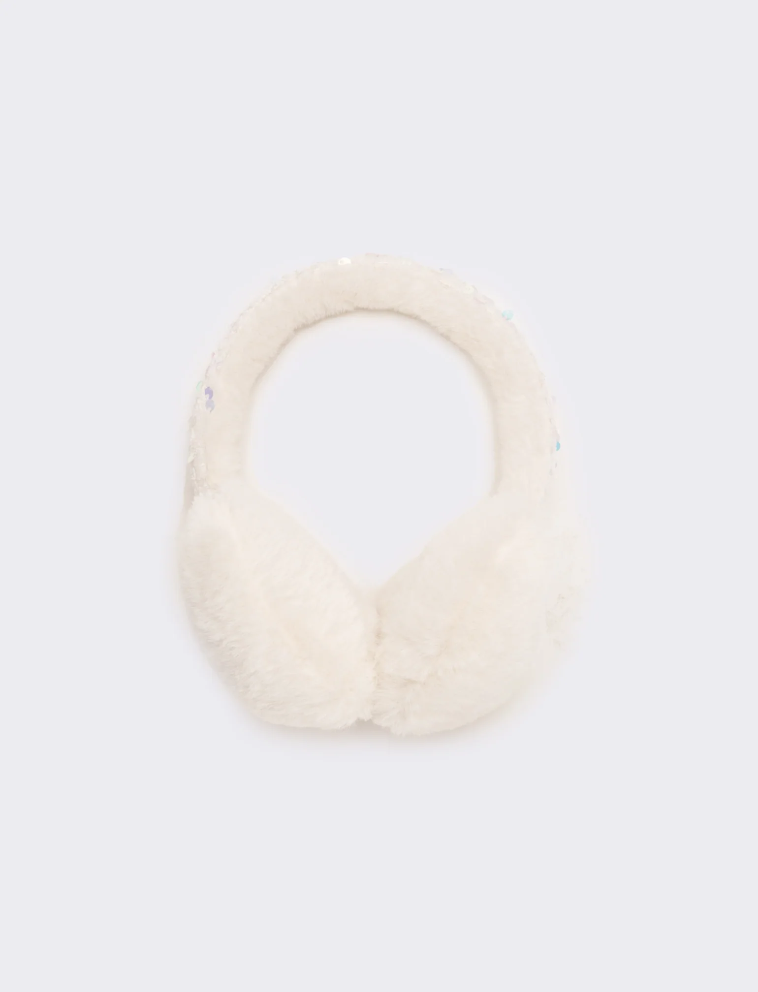 Copriorecchie cuore con paillettes - Bianco