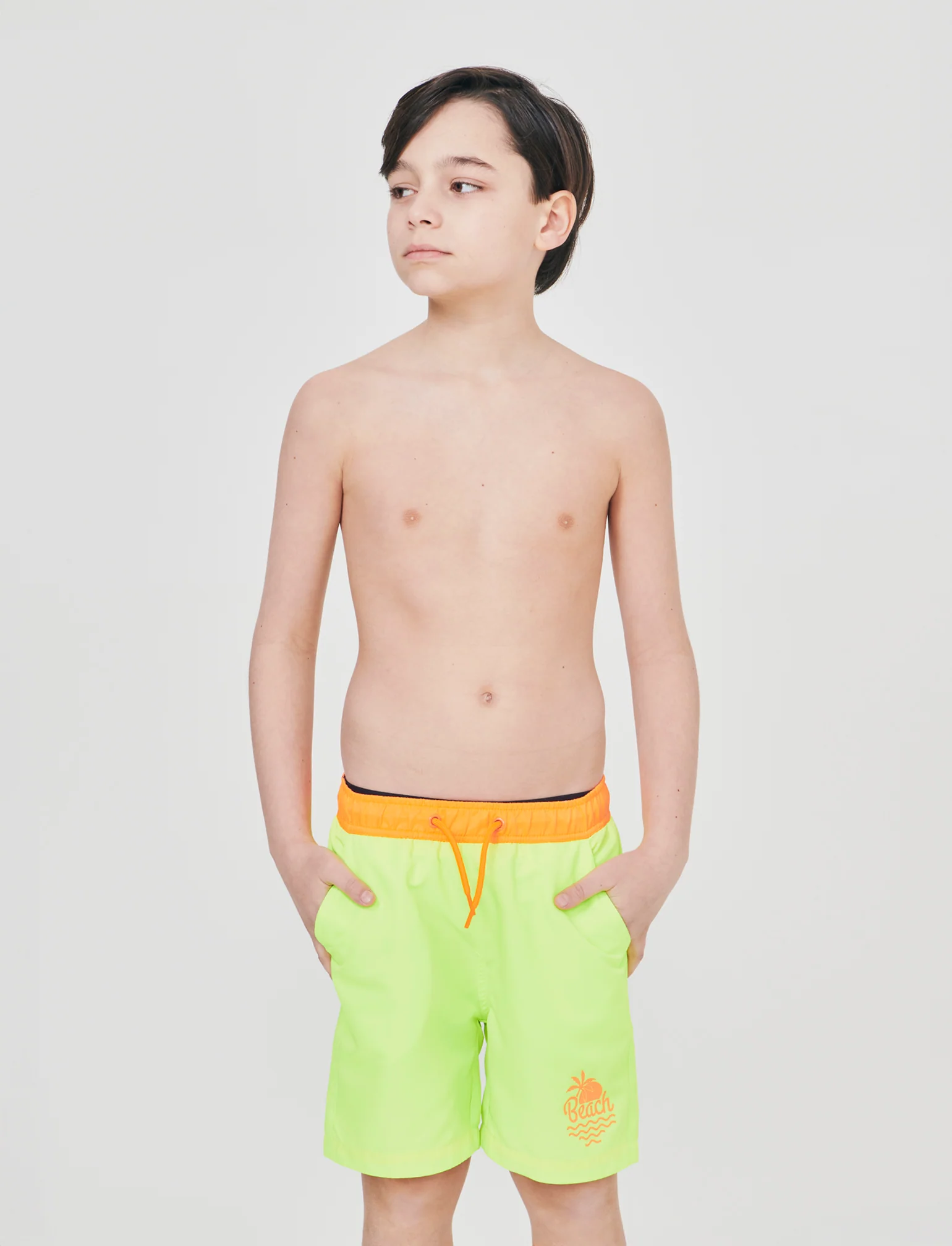 Costume boxer bicolore con bustino - Giallo