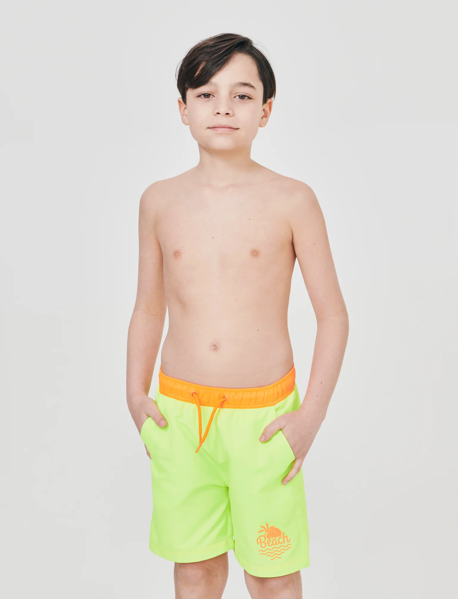 Costume boxer bicolore con bustino - Giallo - Image 3