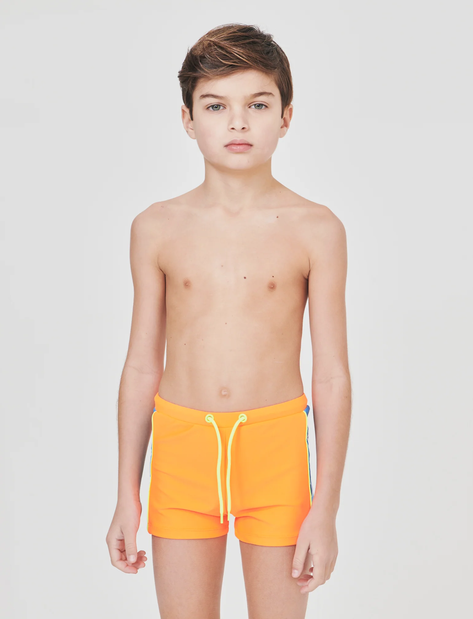 Costume boxer elastico con dettagli fluo - Arancio