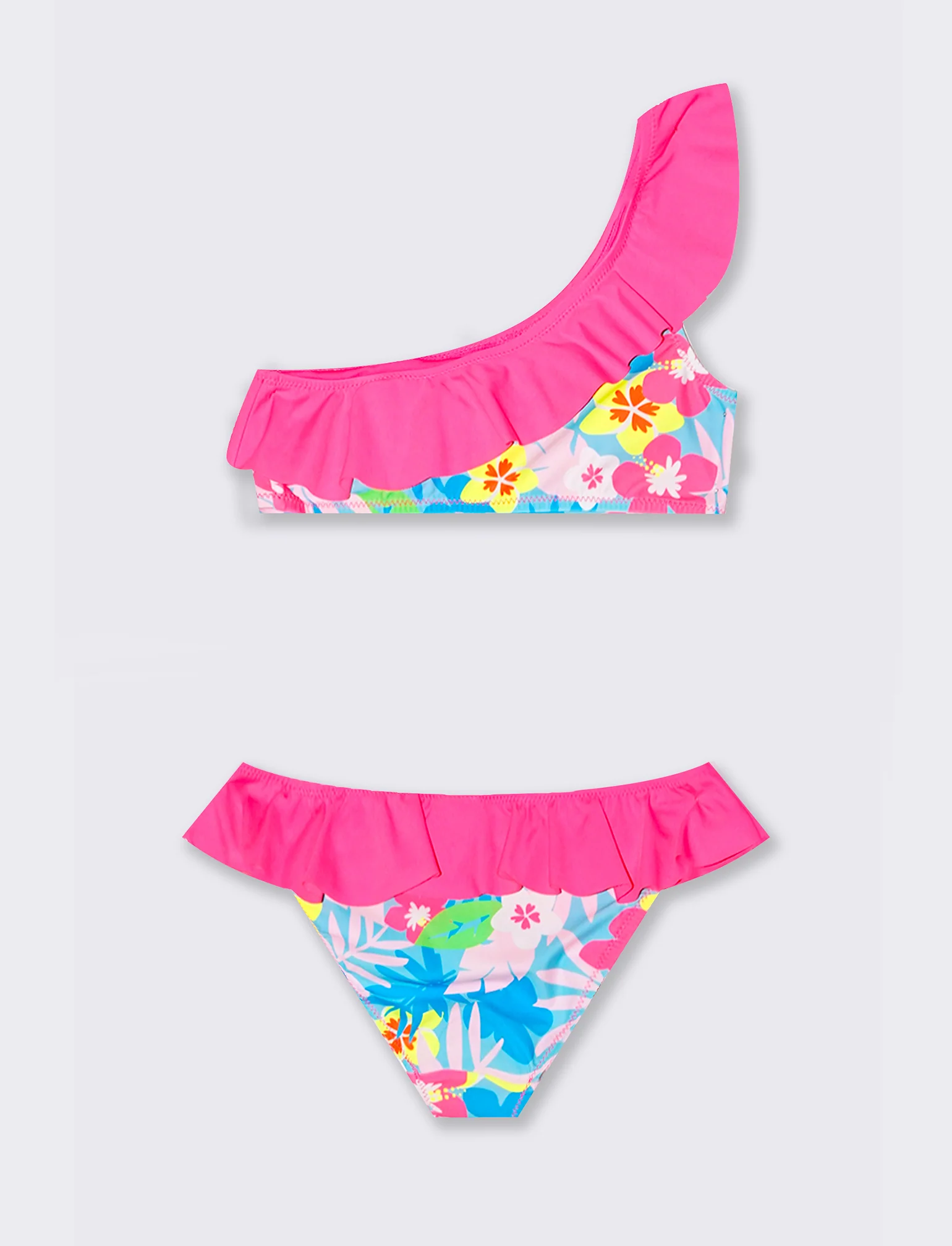 Costume da bambina fluo con rouches - Fantasia - Image 2