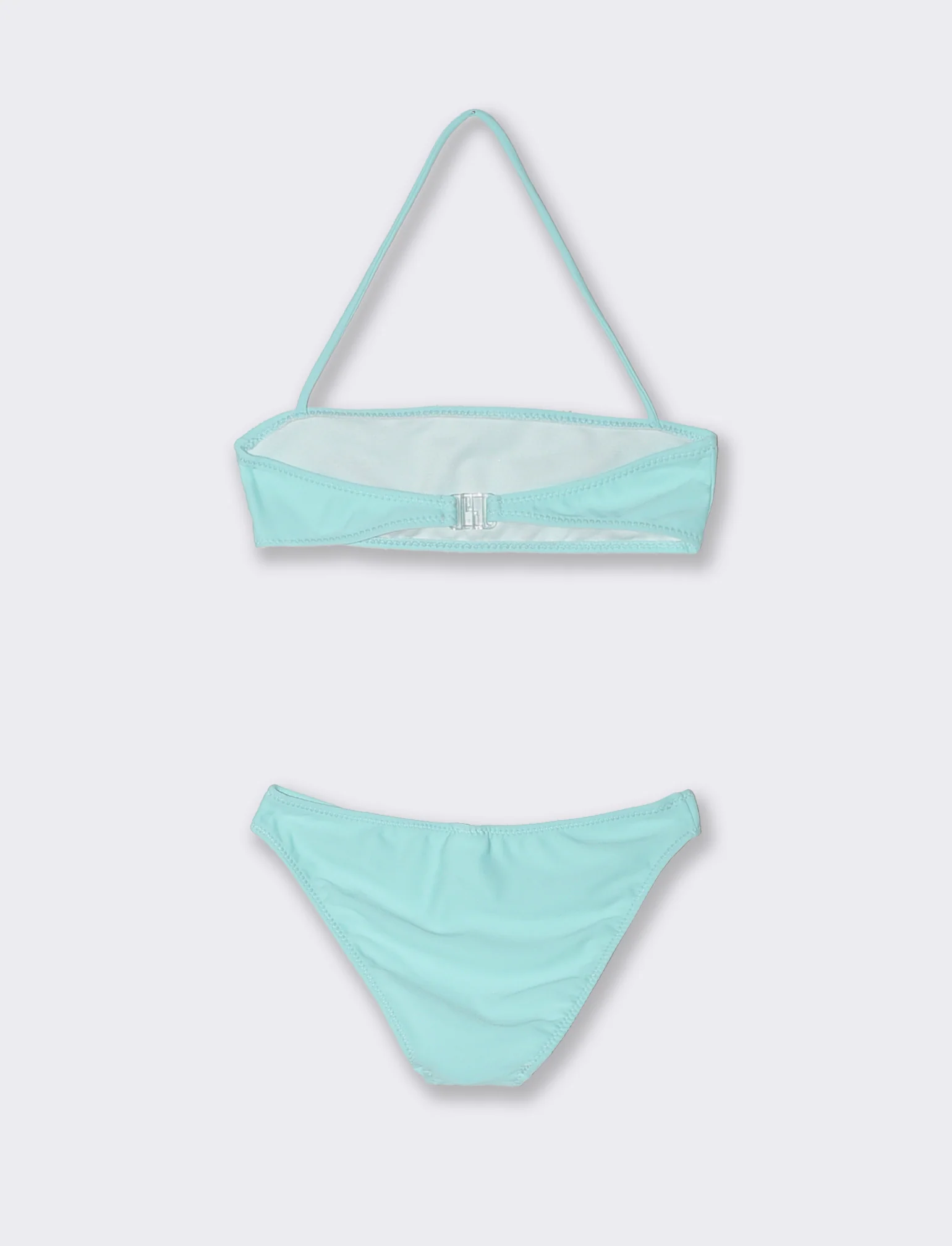 Costume due pezzi bambina con strass fiocco - Verde acqua - Image 2