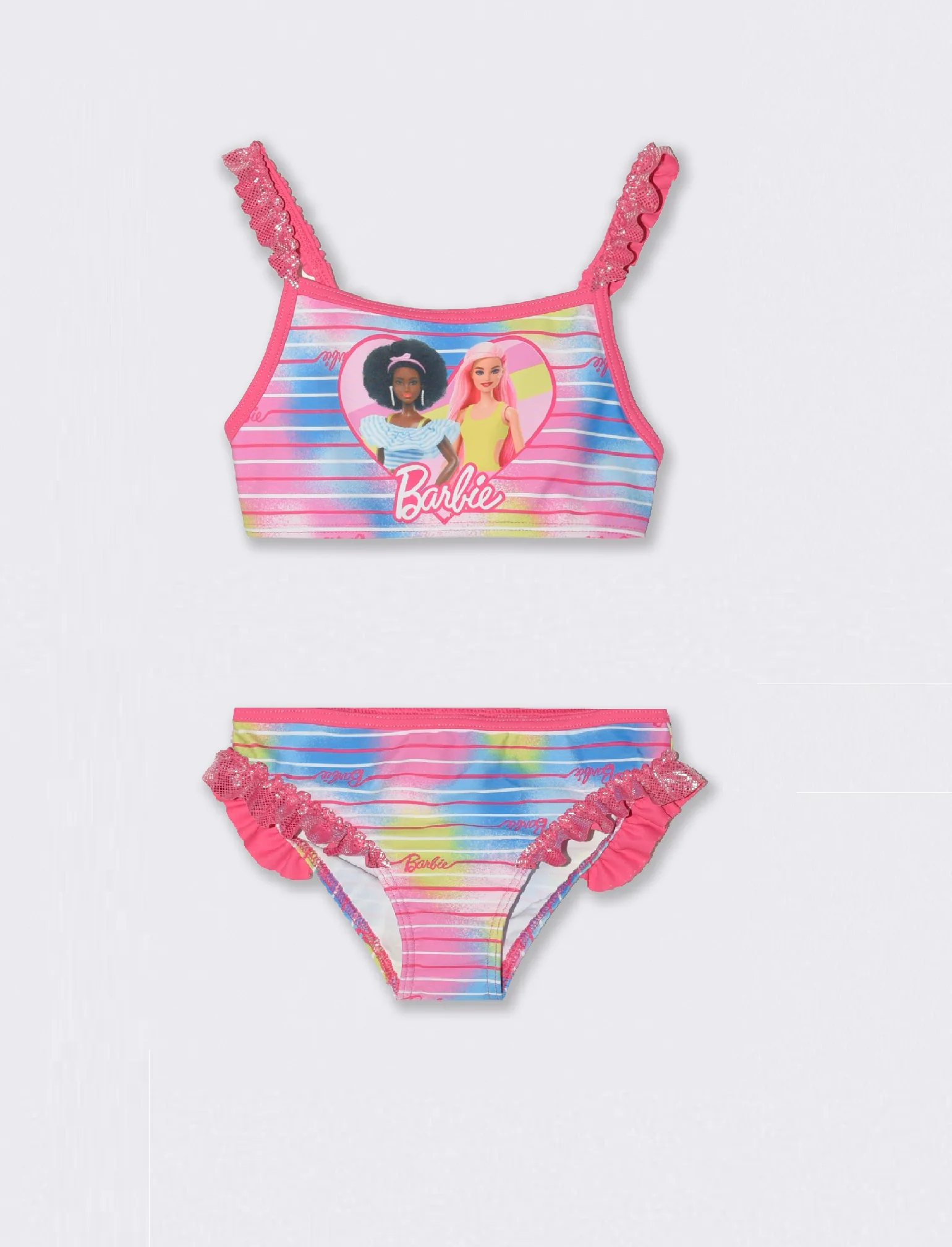 Costume due pezzi Barbie da bambina da bambina - Fuxia