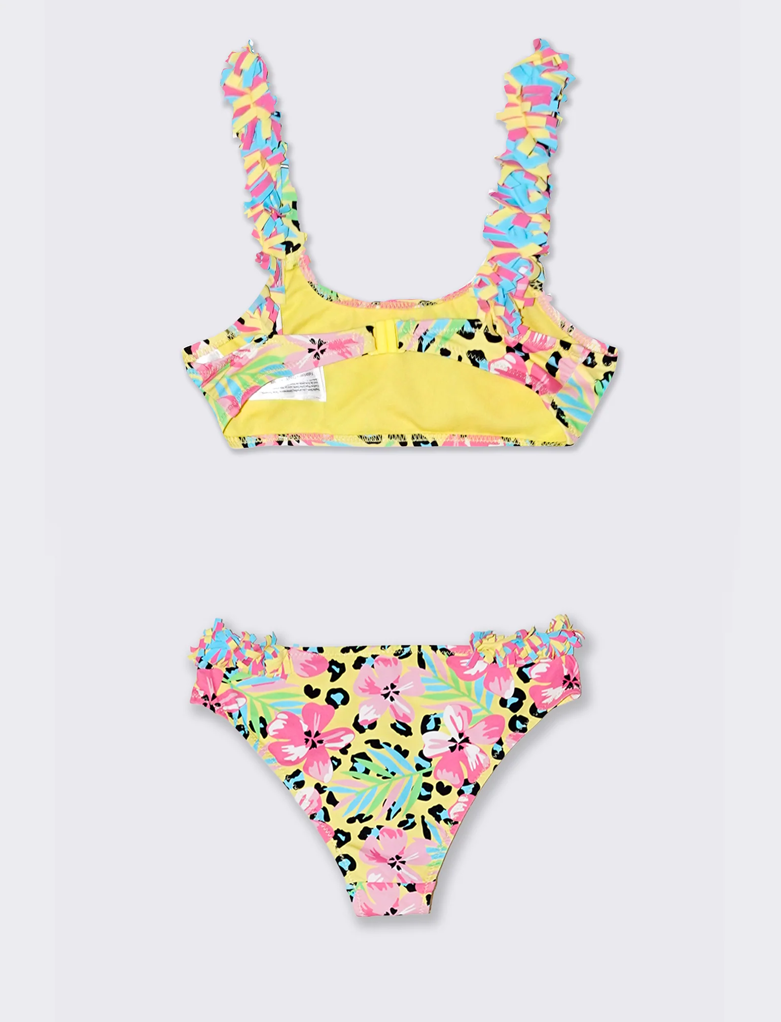 Costume due pezzi con frange colorate - Giallo - Image 3