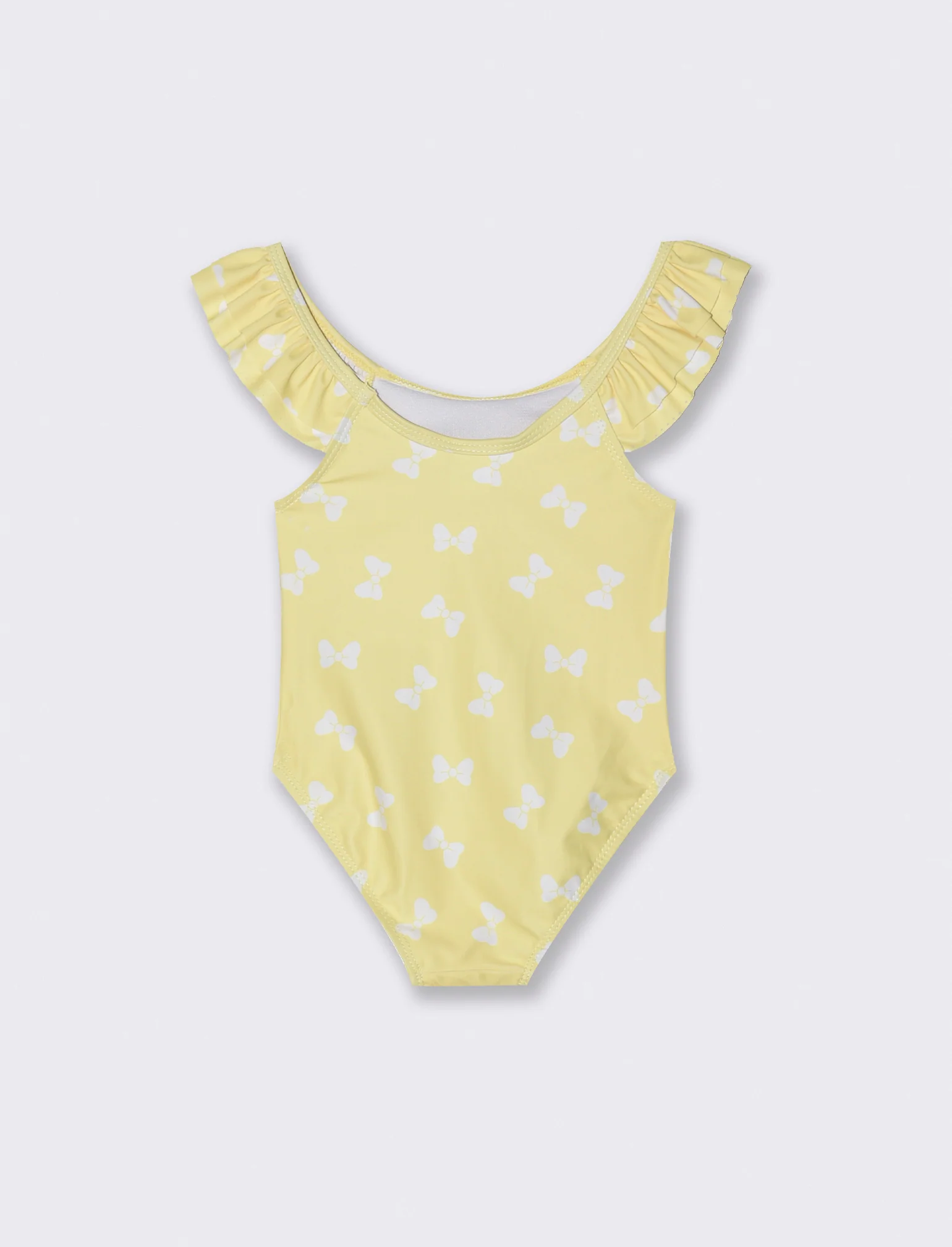 Costume intero con doppia rouche da neonata - Giallo - Image 2