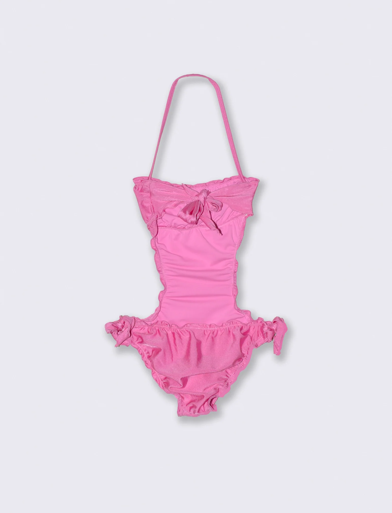 Costume intero fascia con fiore glamour - Fuxia - Image 2