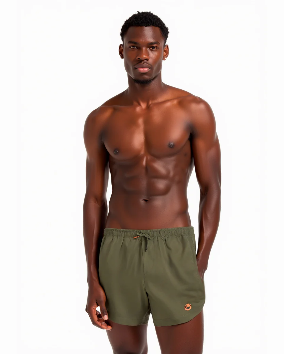 Costume mare basic da uomo - Verde militare