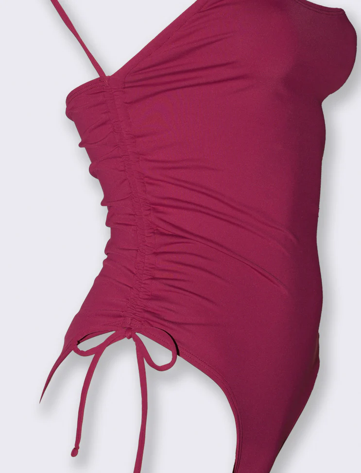 Costume mare donna intero con laccetti - Lampone - Image 3