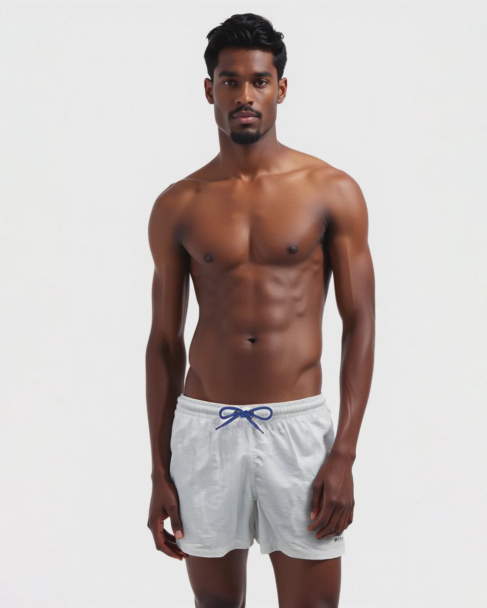 Costume mare tessuto premium da uomo - Bianco