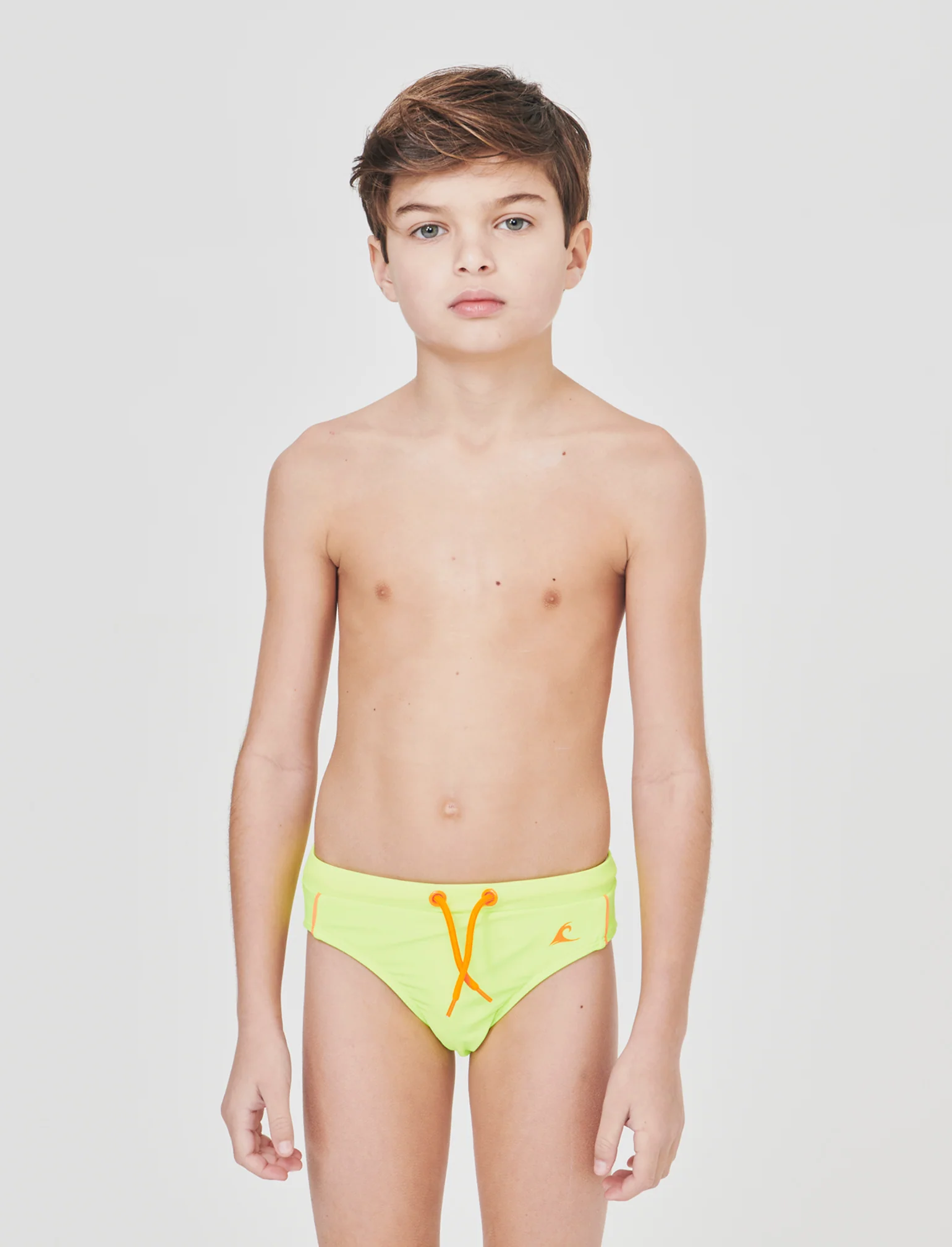 Costume slip elastico con stampa fluo - Giallo