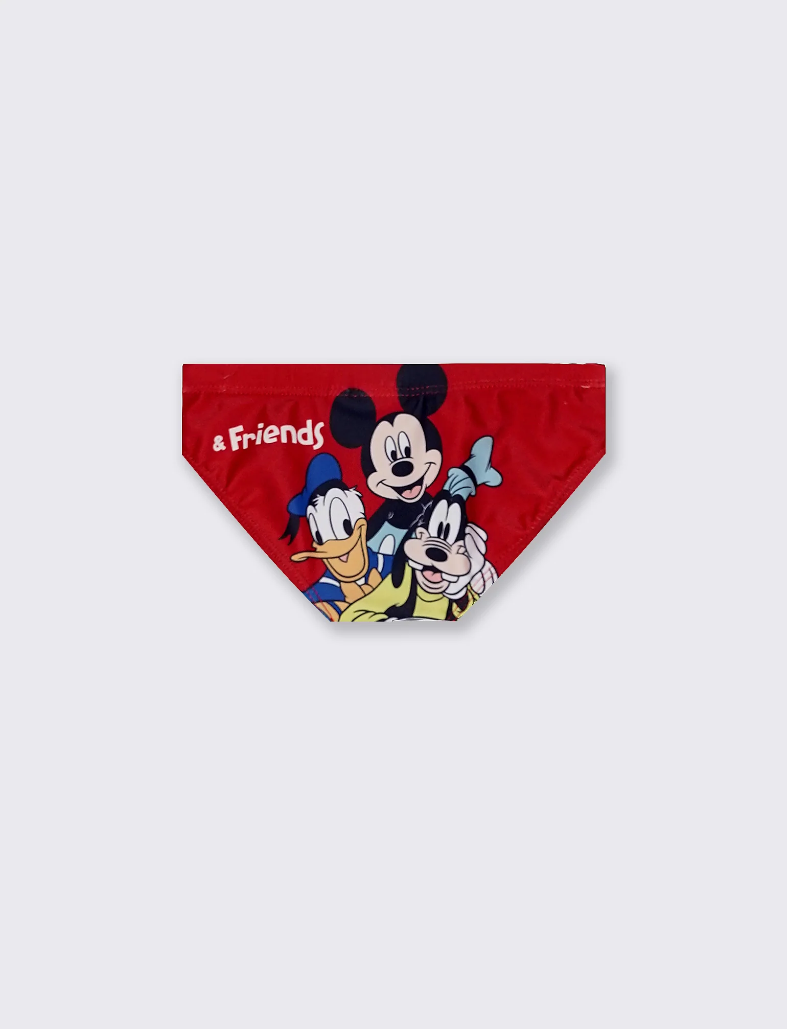 Costumino Topolino in tinta unita con stampa - Rosso - Image 2