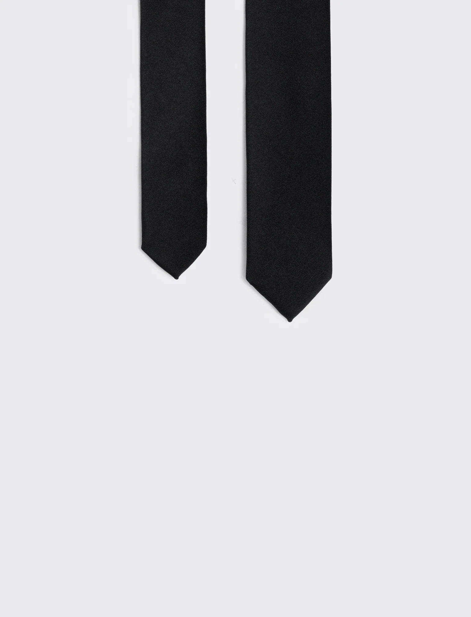 Cravatta raso uomo 4 cm elegante e raffinata - Nero - Image 2