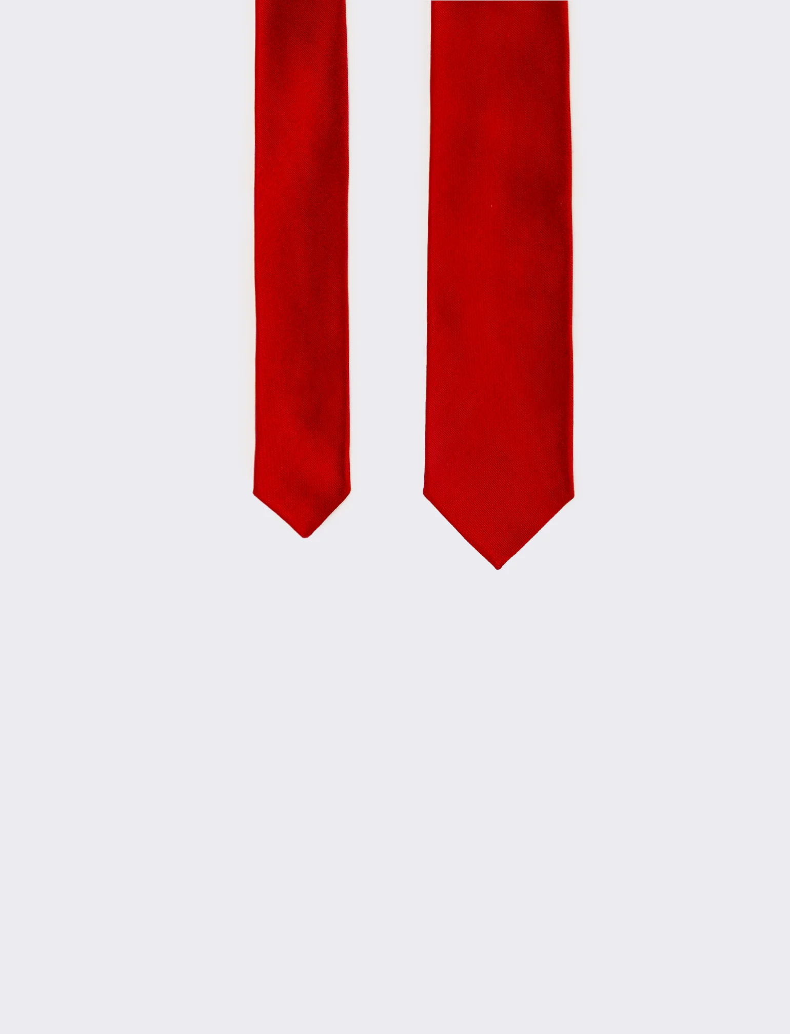 Cravatta uomo raso liscio 5cm - Rosso - Image 2