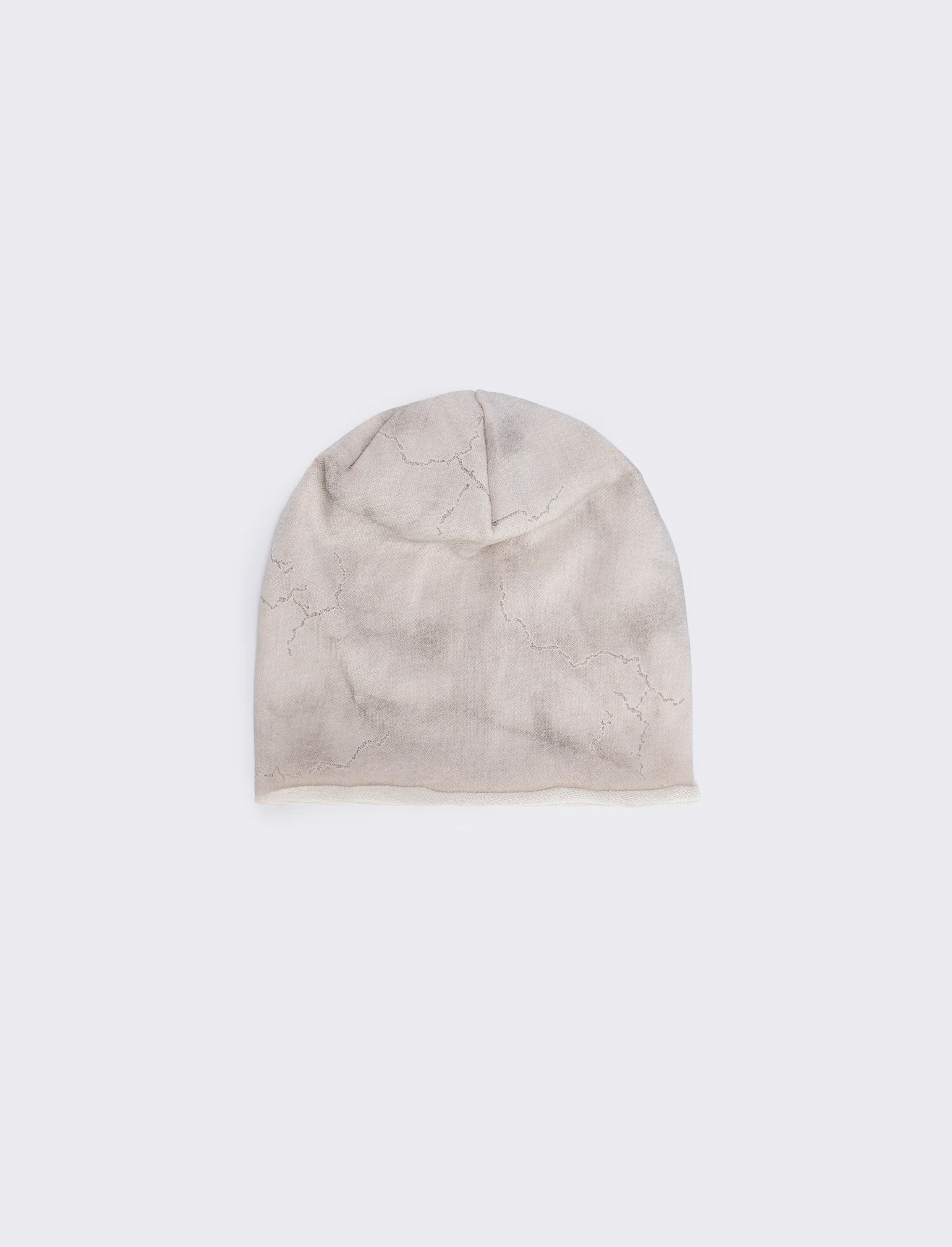 Cuffia uomo melange con strappi verticali - Bianco sporco