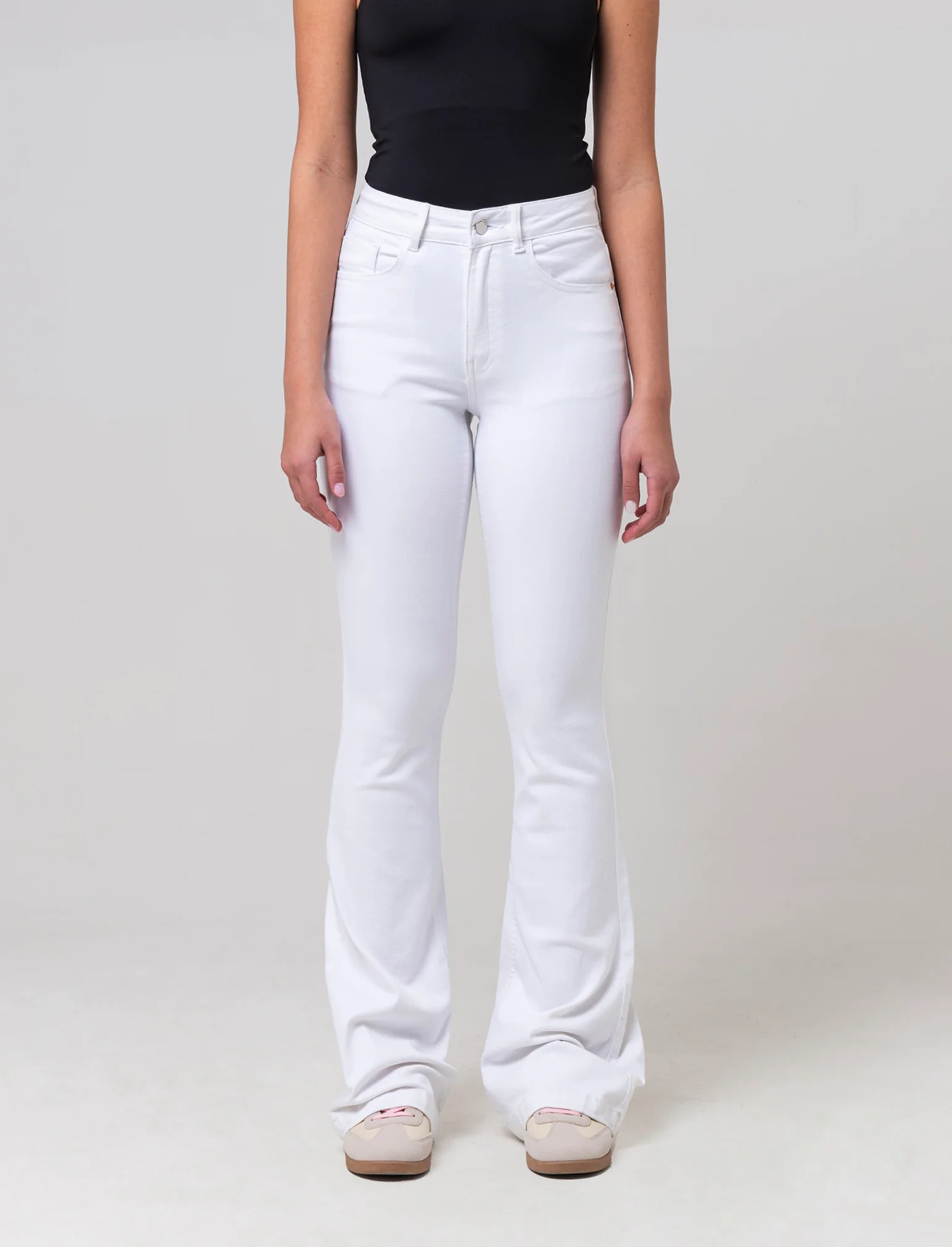 Denim bootcut regular waist da donna - Bianco - Image 3
