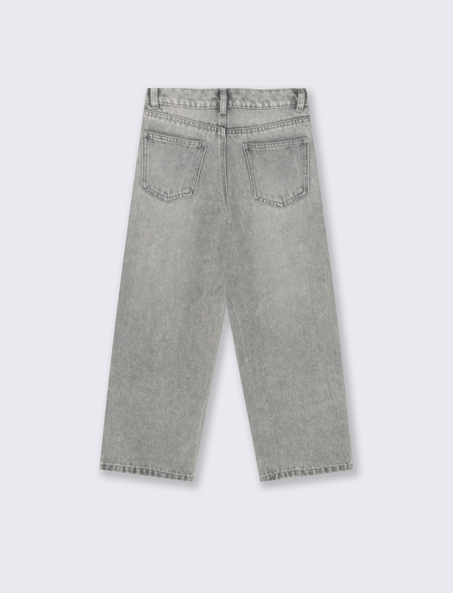 Denim modello wide leg. - Grigio - Image 3