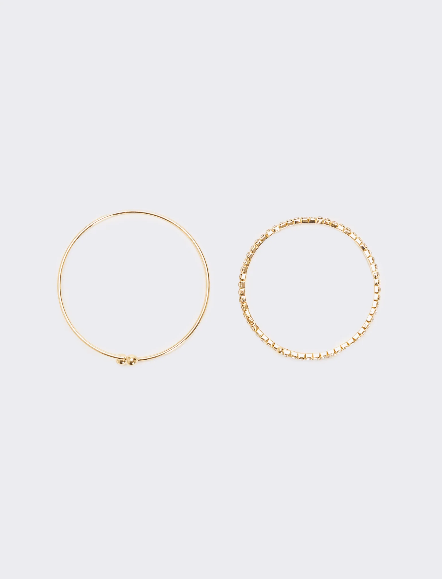 Due bracciali semirigidi con strass - Oro