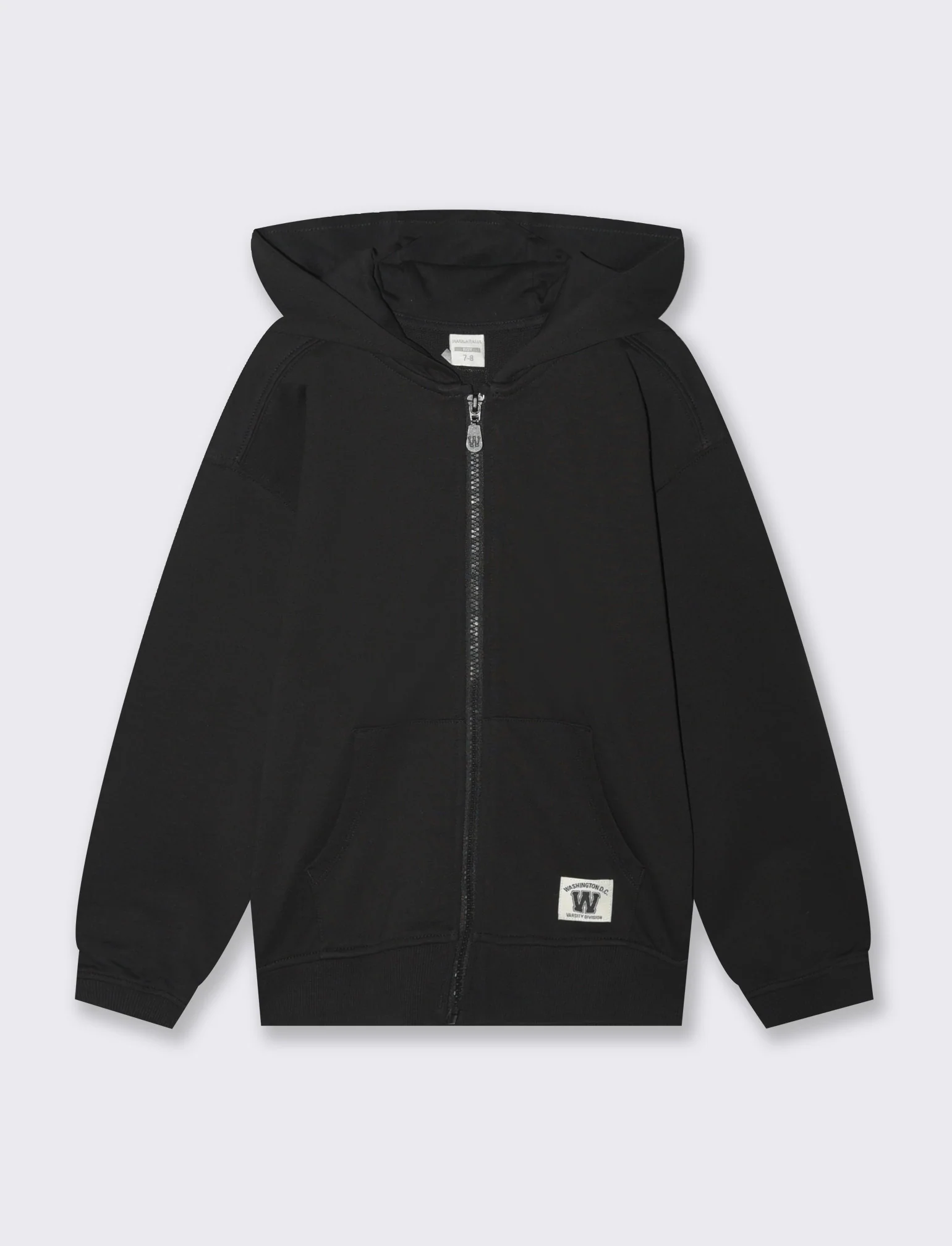 Felpa aperta con cappuccio da bambino - Nero