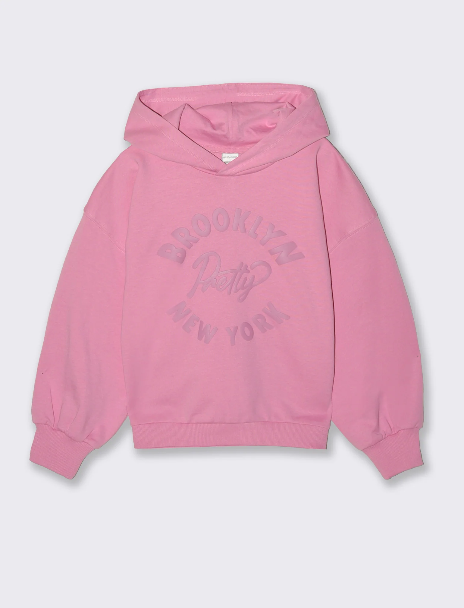 Felpa bambina con cappuccio e vestibilitÃ  loose - Rosa candy
