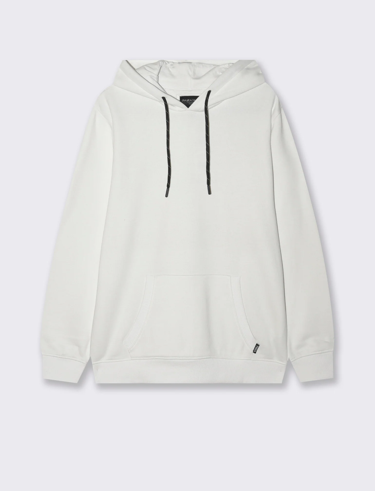 FELPA BASIC CON CAPPUCCIO - Bianco