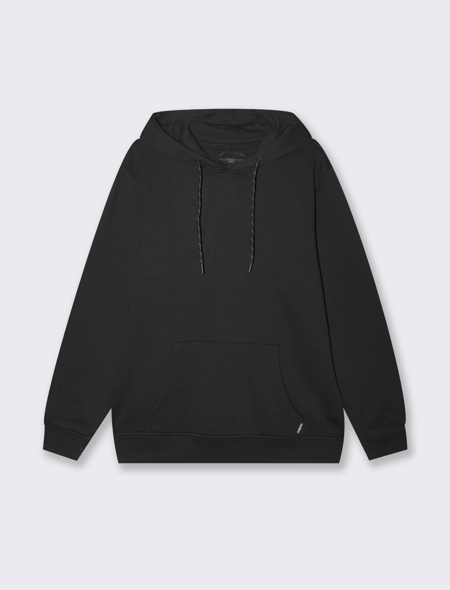 Felpa basic con cappuccio da uomo - Nero