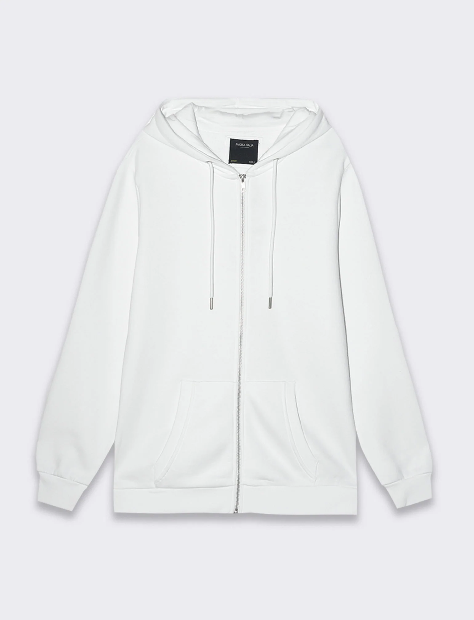 Felpa basic con cappuccio e cerniera da uomo - Bianco
