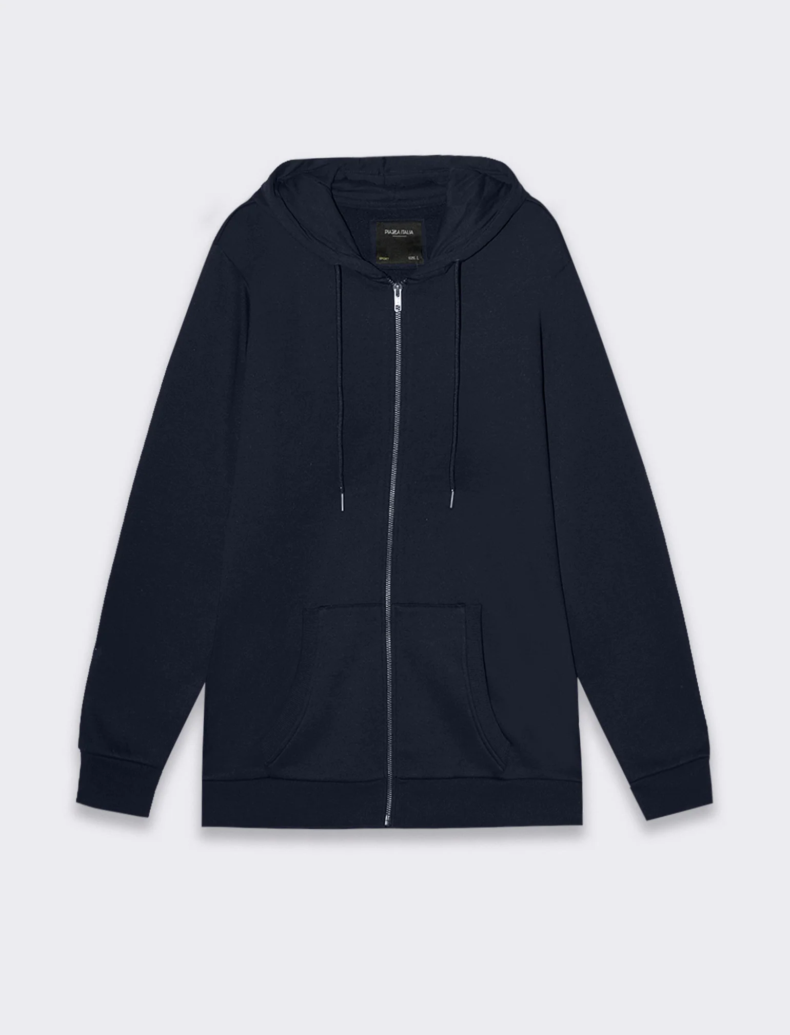 Felpa basic con cappuccio e cerniera da uomo - Blu