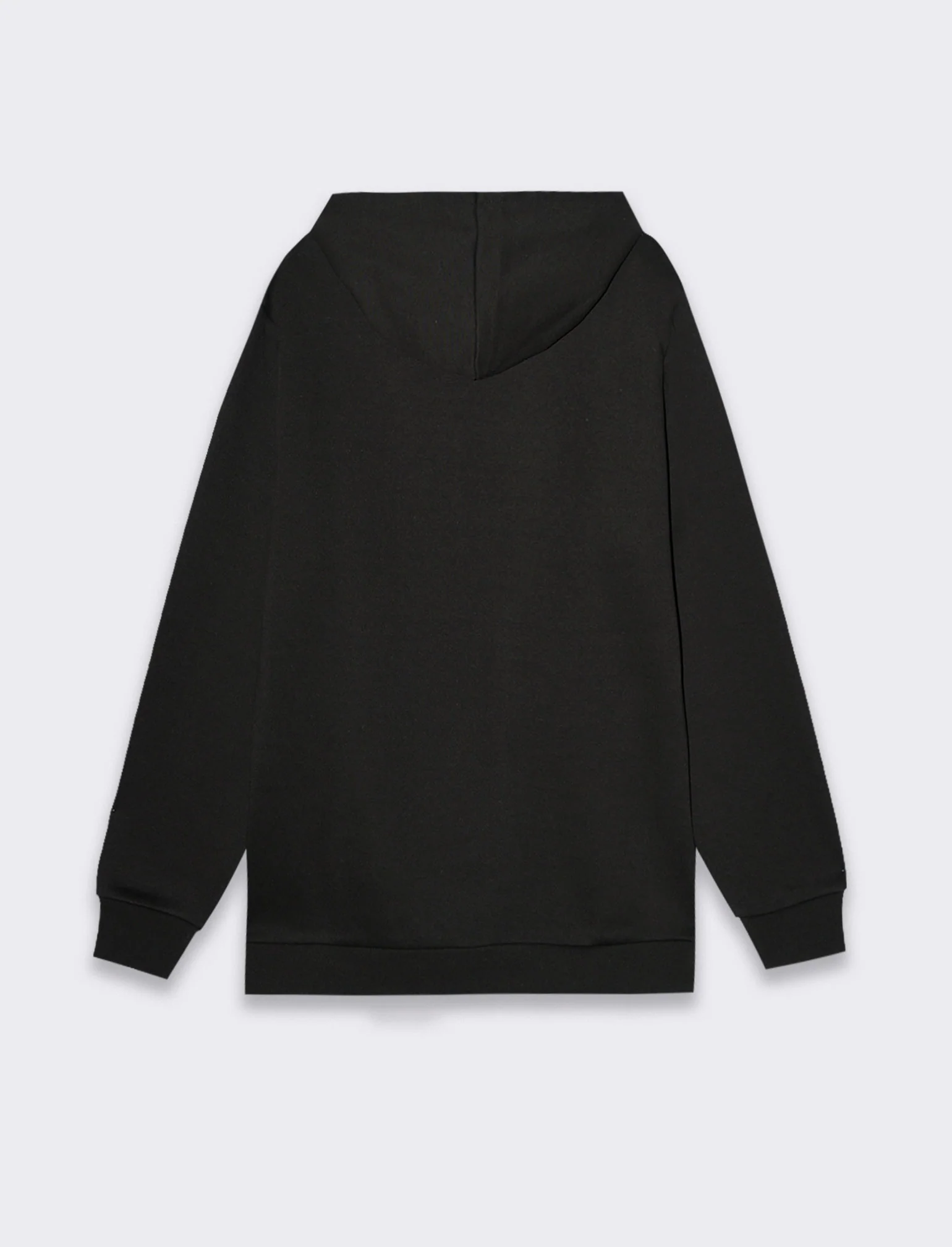 Felpa basic con cappuccio e cerniera da uomo - Nero - Image 2