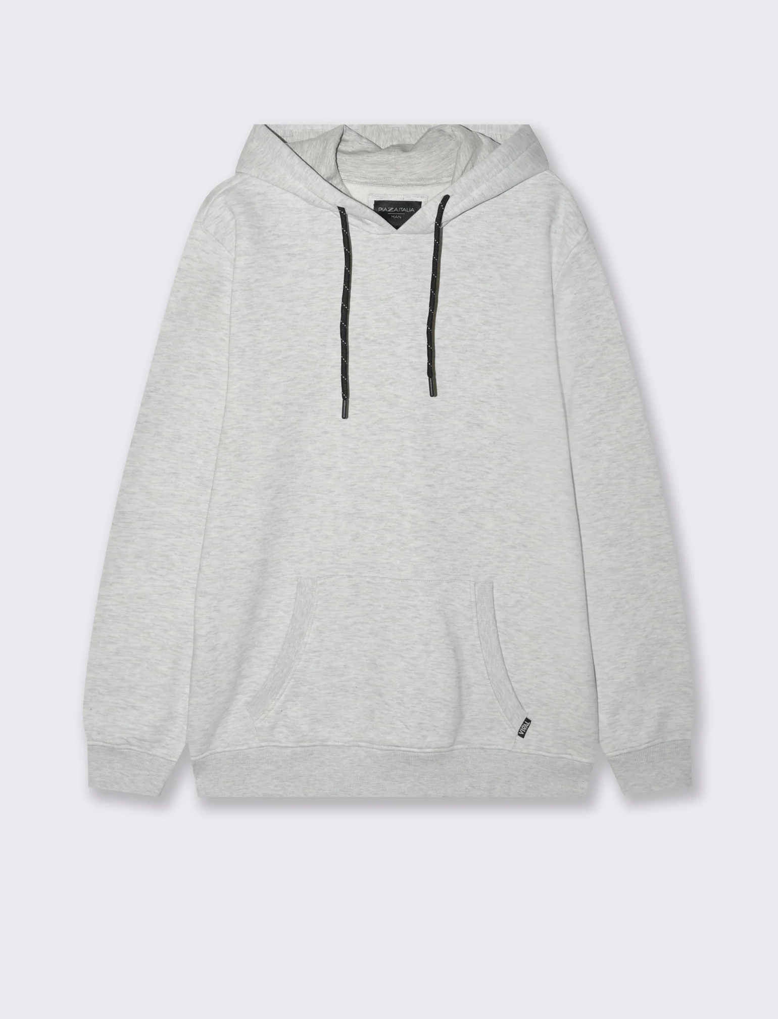 FELPA BASIC CON CAPPUCCIO - Grigio mel.