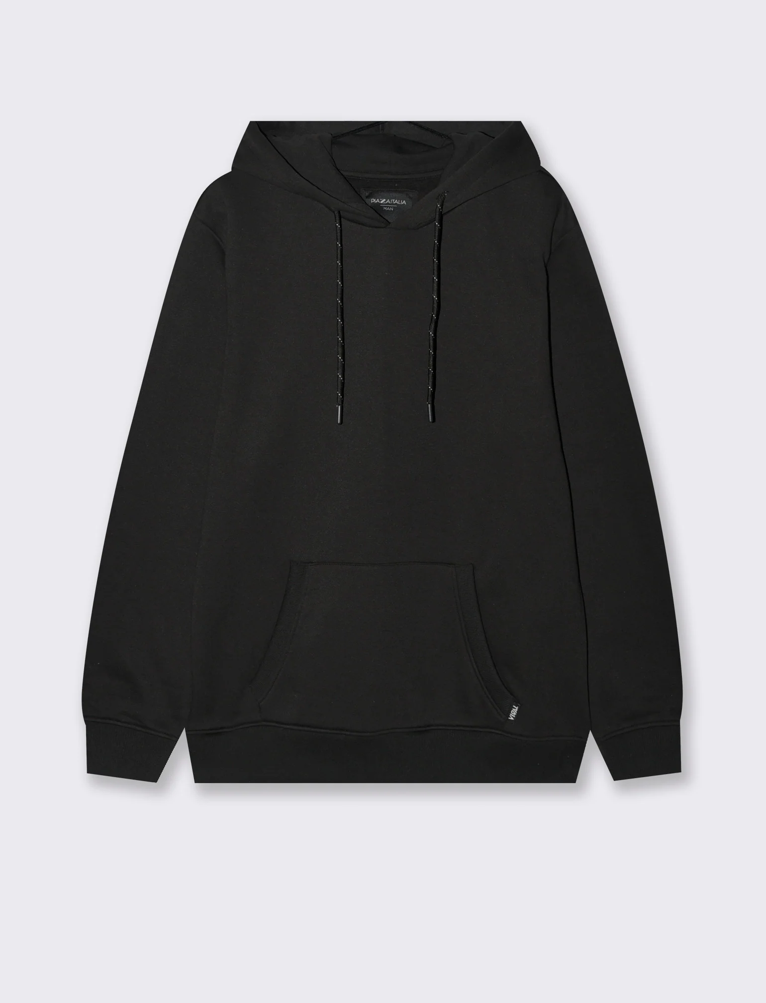 FELPA BASIC CON CAPPUCCIO - Nero